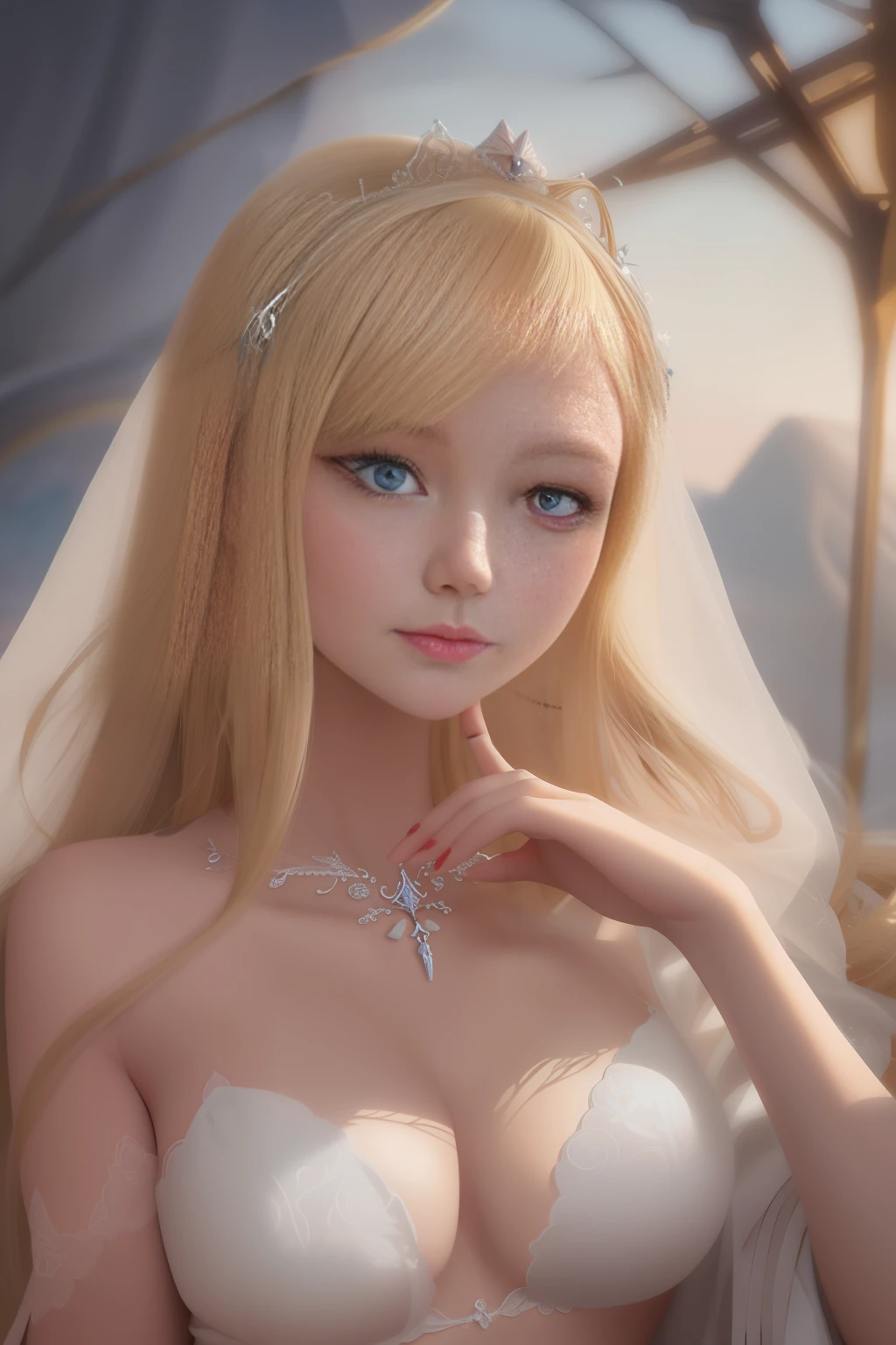 Blonde blue-eyed Caucasian sleeping beauty