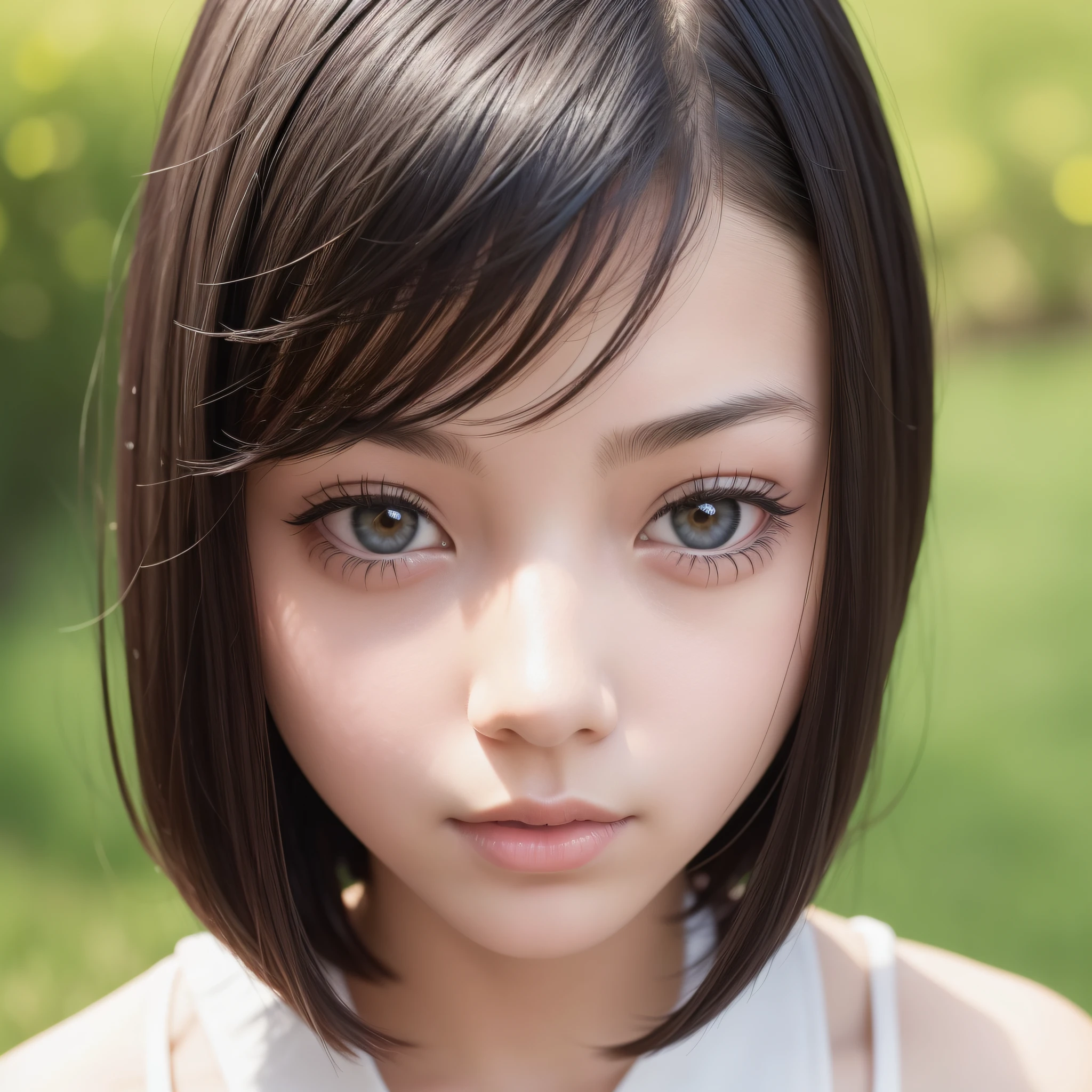 pretty young girl’s Eyes Close-up shot from the front
“The hair is black and in a bob cut.”
“The eye color is black, and there are no accessories.”
“A full-screen close-up of the face.”
Beautiful natural light lighting