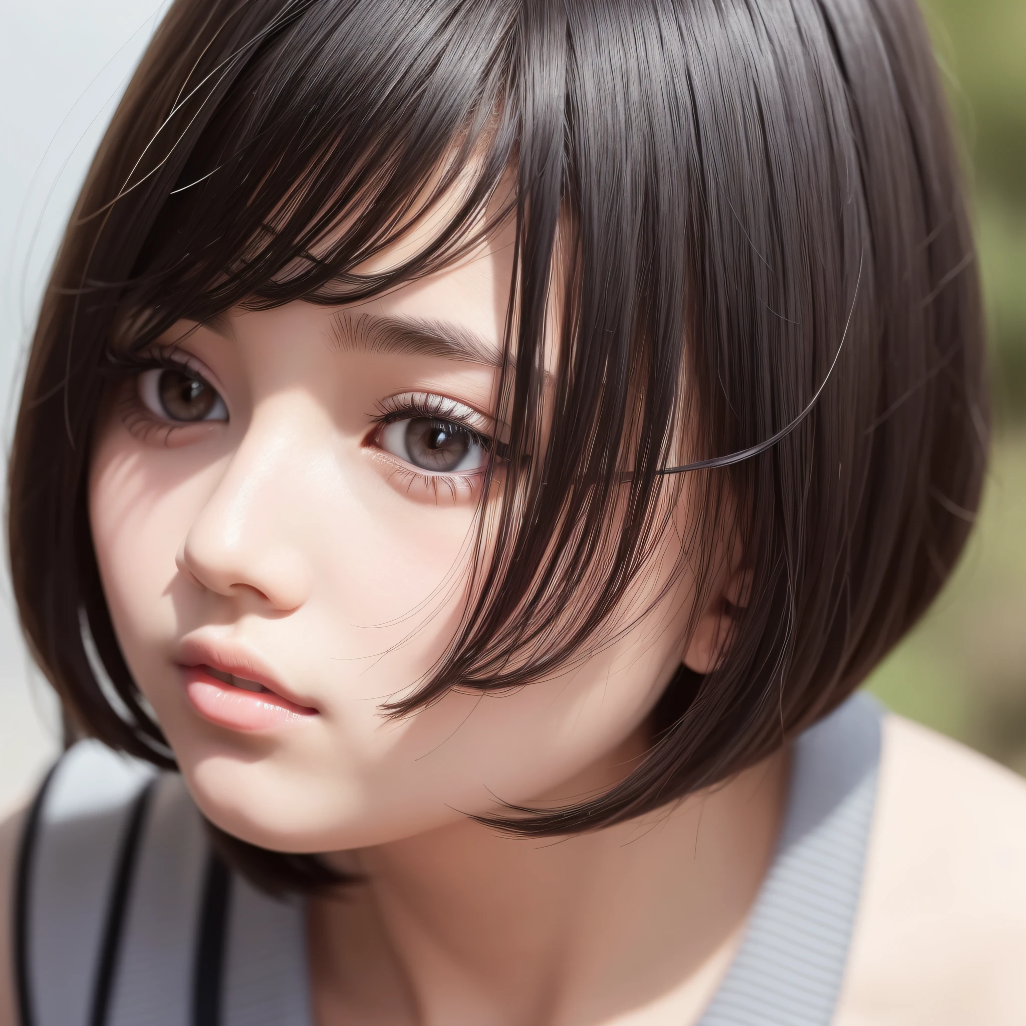 pretty young girl’s Eyes Close-up shot from the front
“The hair is black and in a bob cut.”
“The eye color is black, and there are no accessories.”
“A full-screen close-up of the face.”
Beautiful natural light lighting