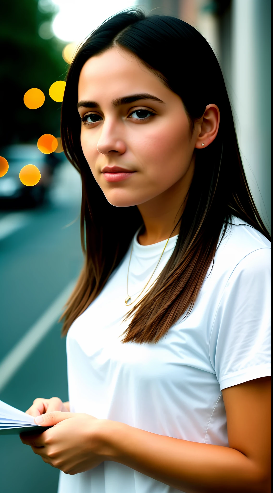 /imagine prompt: A 33-year-old woman, thoughtful and looking at documents and a shirt, a character portrait by Tibor Czorba, winner of the contest behance, les nabis, behance hd, studio photography, 16k, closeup, extraterrestrial, futurism, urbancore, 3d, cinematic, documentary photography, octane render, photorealistic, street photography, sunlight, soft lighting, radioluminescence, , , tomboy , 🌞 🍅  [thoughtful and looking at documents]