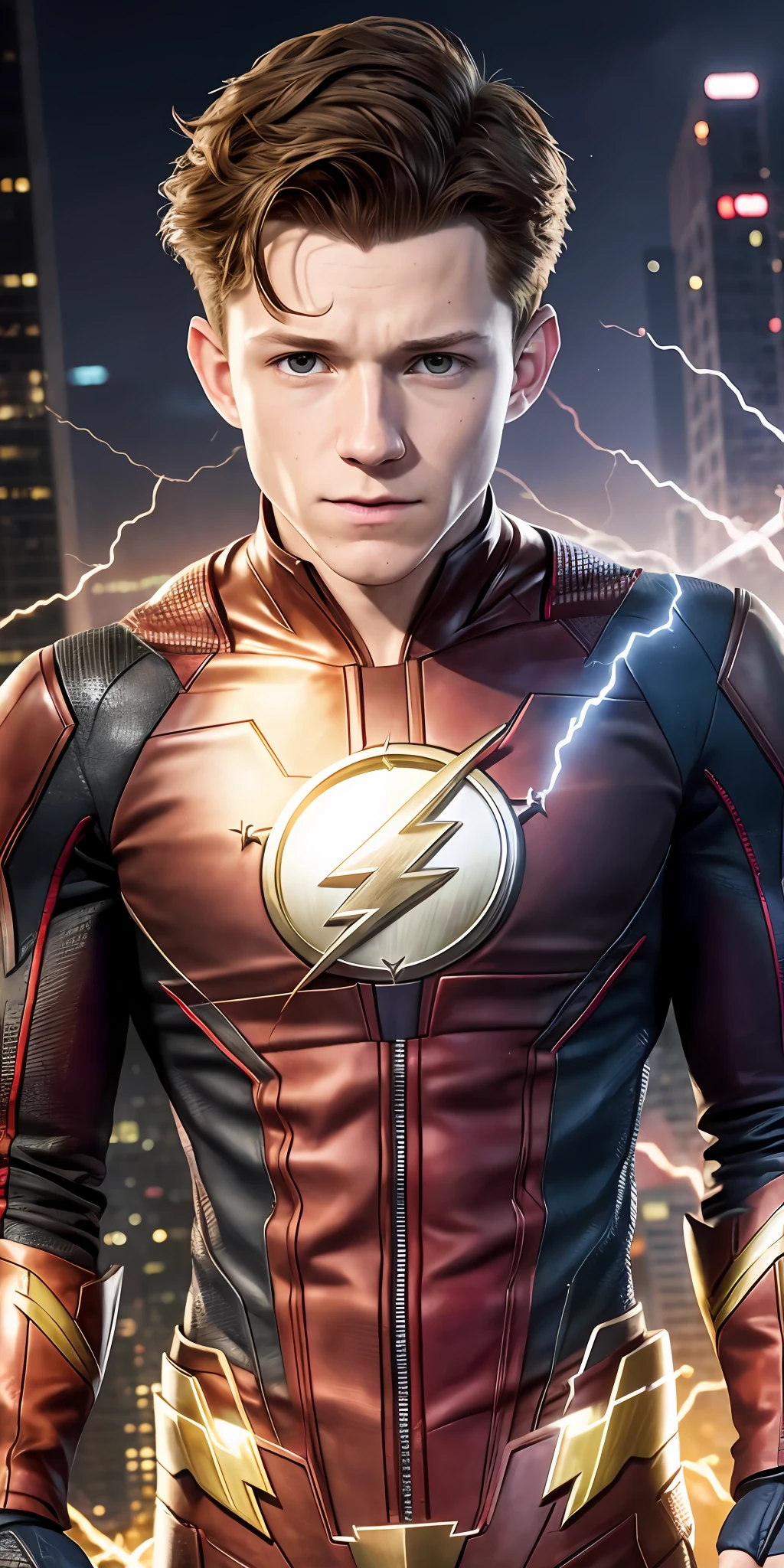 Tom Holland being the flash ultra realistic photo quality --auto --s2