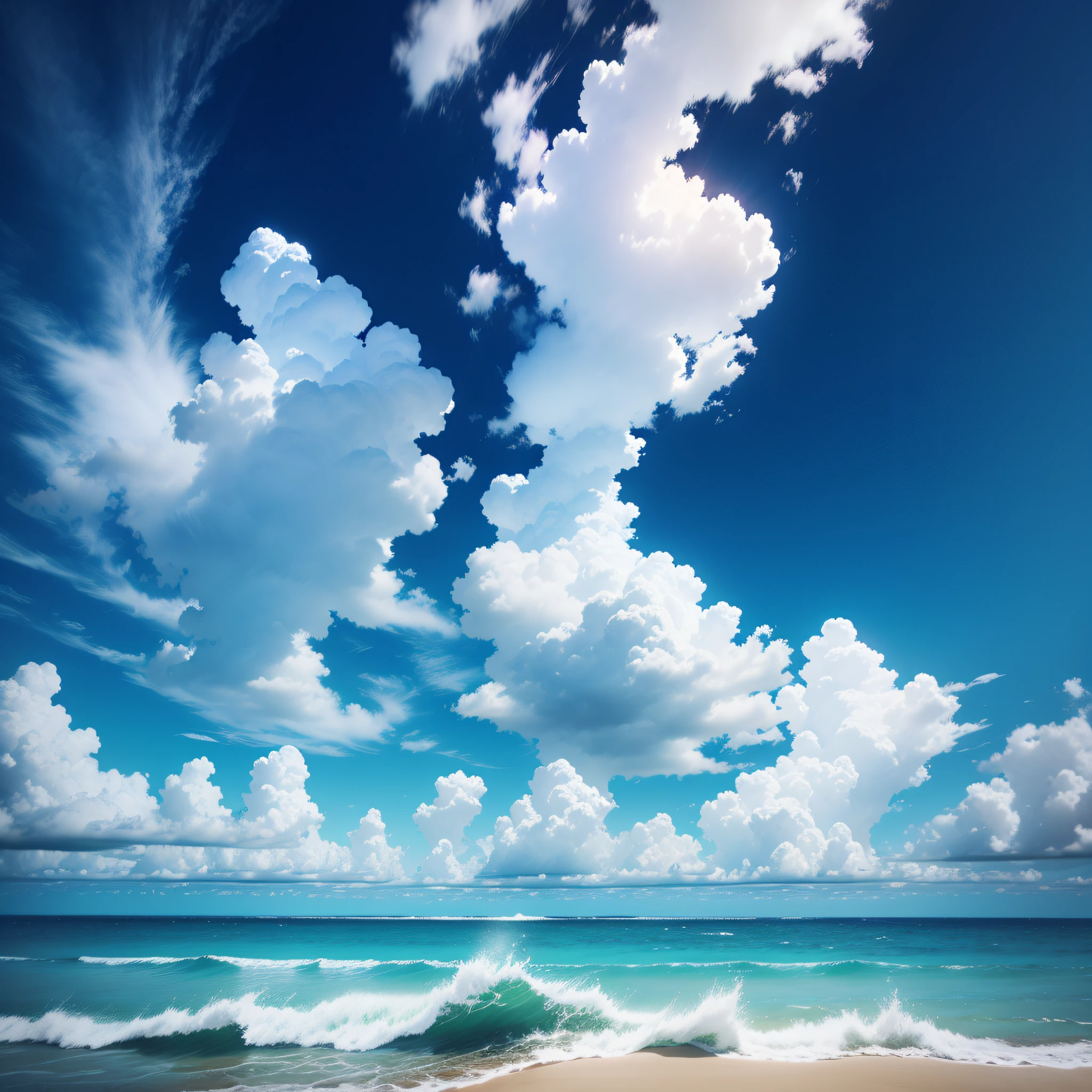 Entrance clouds, blue sky, sea --auto --s2