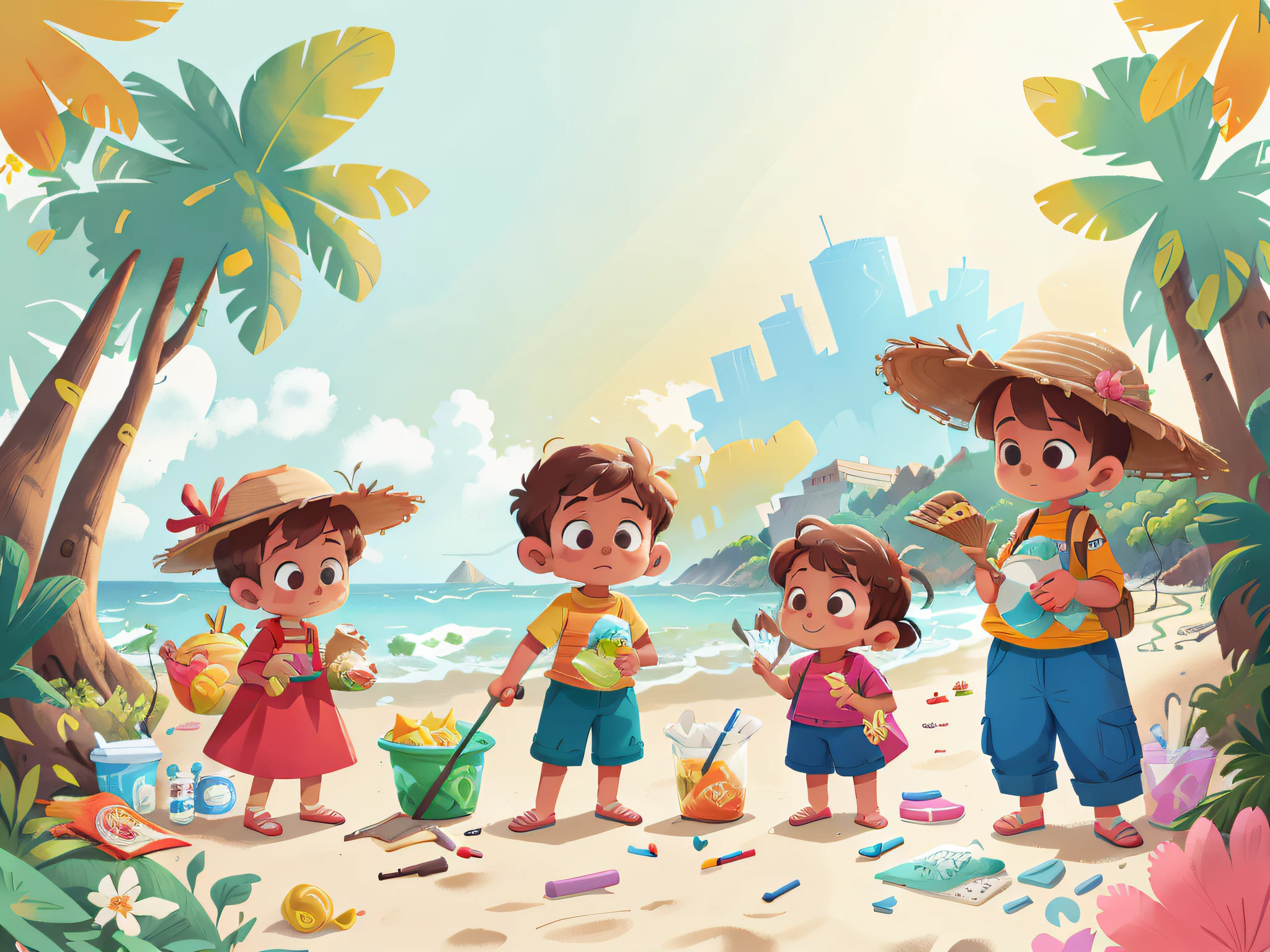 During a day at the beach, the "Pillipillias" built sand castles and helped collect the trash they found on the beach. They knew that taking care of the environment was essential to preserving the beautiful natural landscapes.