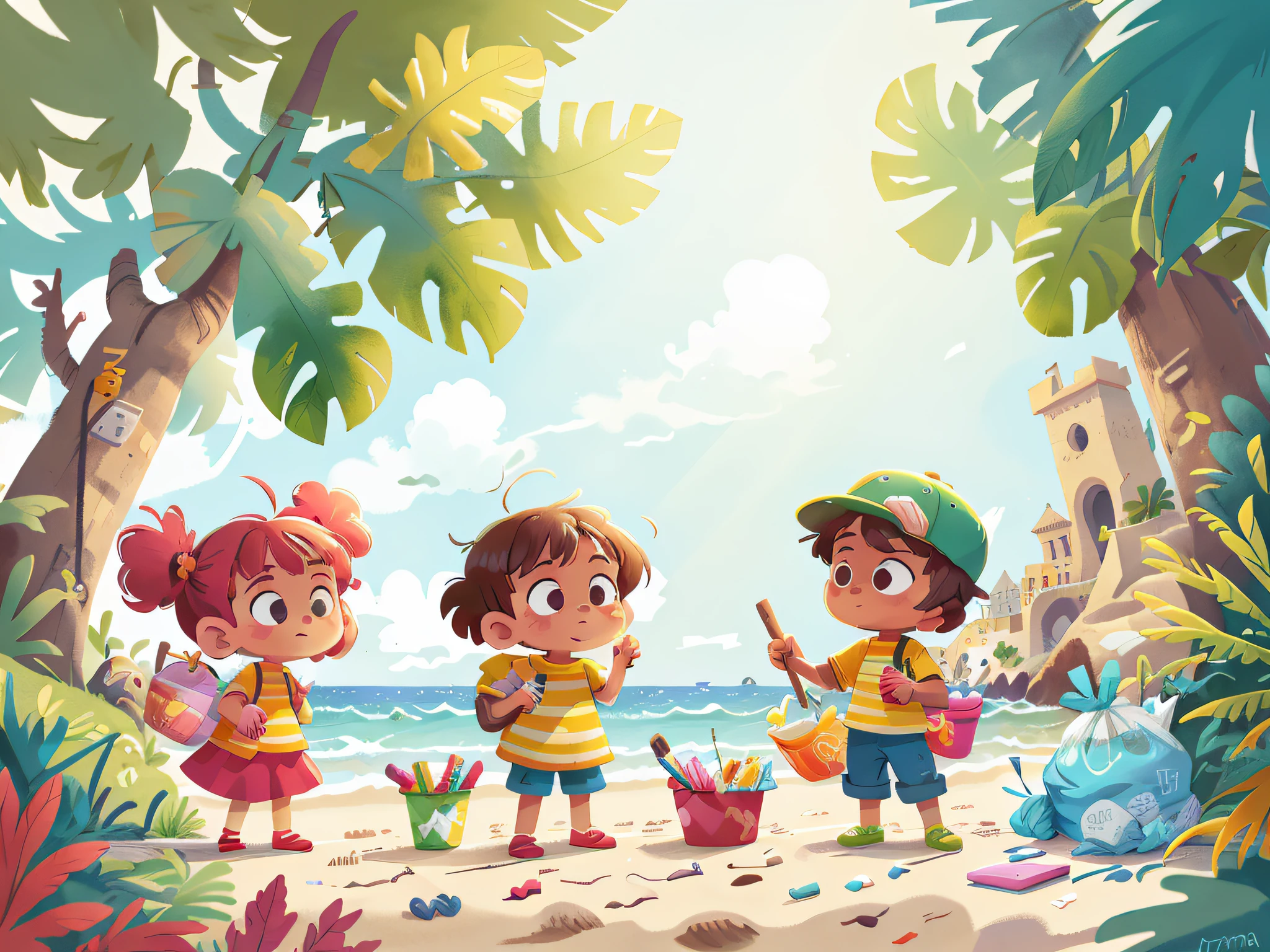 During a day at the beach, the "Pillipillias" built sand castles and helped collect the trash they found on the beach. They knew that taking care of the environment was essential to preserving the beautiful natural landscapes.