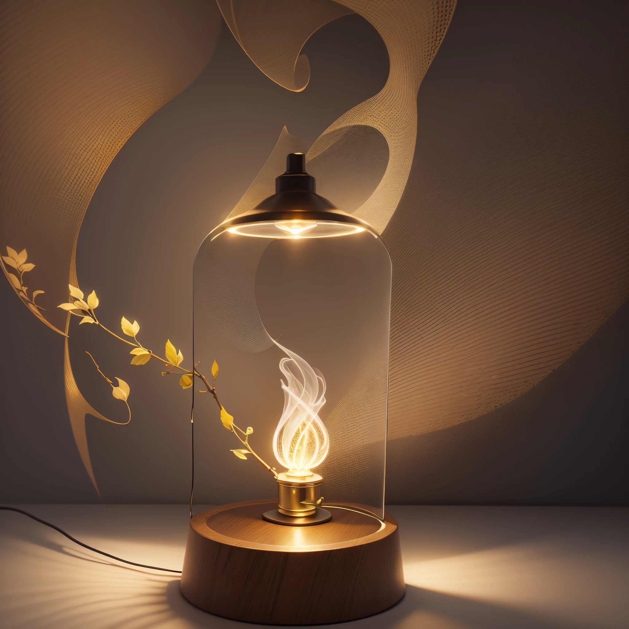Create an image of a lighted lamp --auto --s2