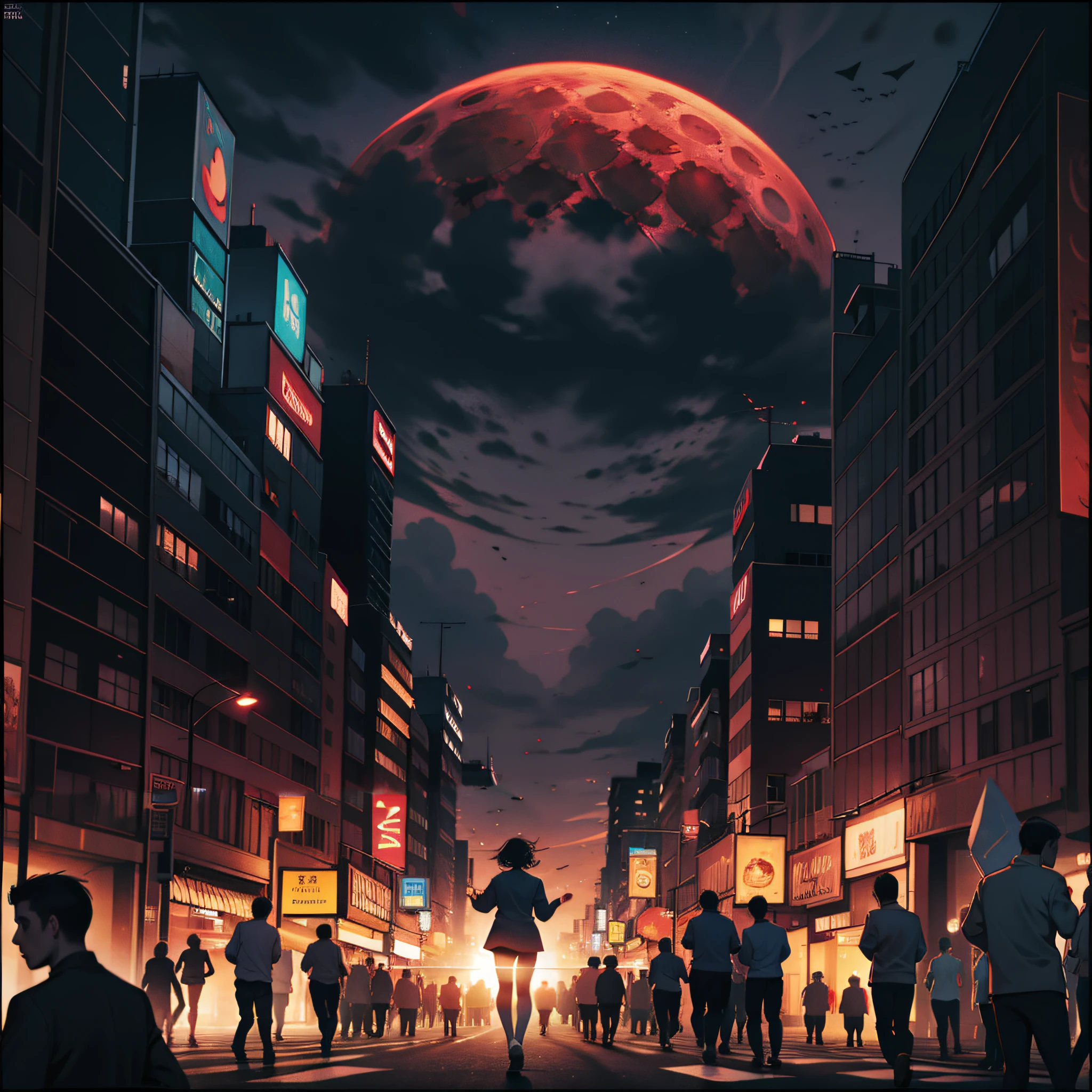 Crowd,run away