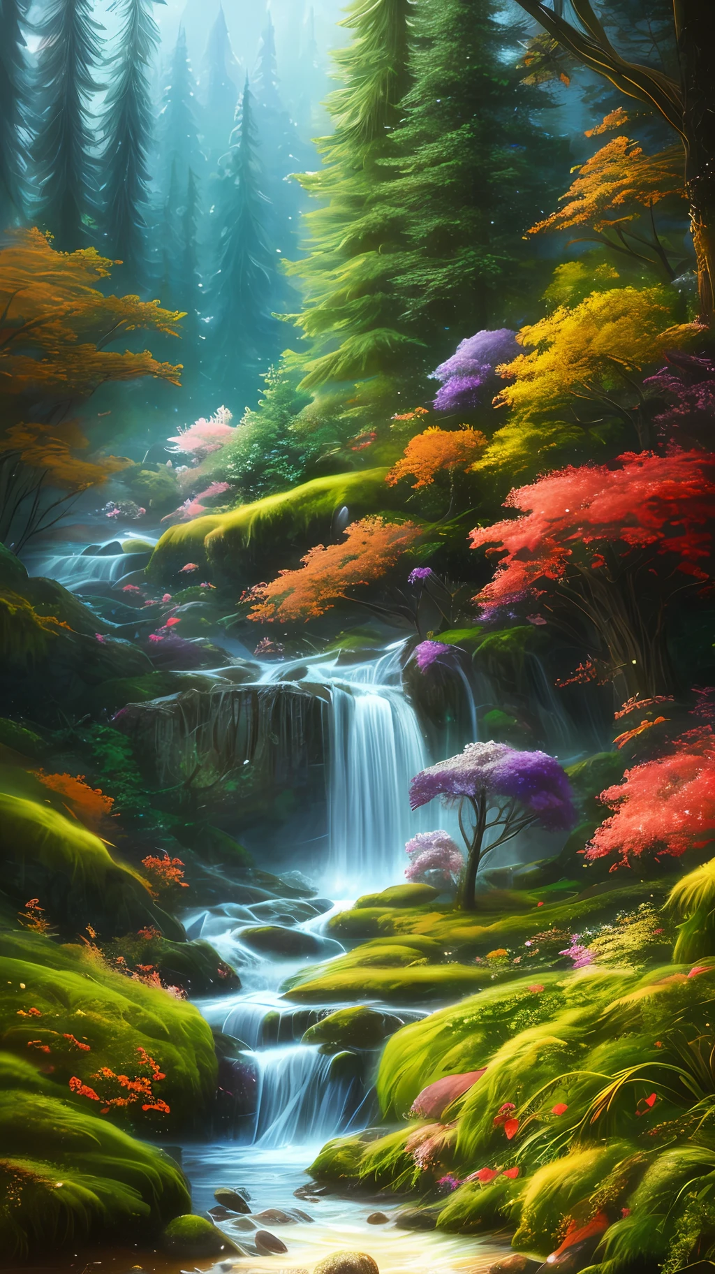 masterpiece, best quality, high quality,extremely detailed CG unity 8k wallpaper, An enchanting and dreamy scene of a fantasy forest, with towering trees, glowing mushrooms, and hidden fairy glens, creating a sense of mystique and enchantment, artstation, digital illustration, intricate, trending, pastel colors, oil paiting, award winning photography, Bokeh, Depth of Field, HDR, bloom, Chromatic Aberration ,Photorealistic,extremely detailed, trending on artstation, trending on CGsociety, Intricate, High Detail, dramatic, art by midjourney