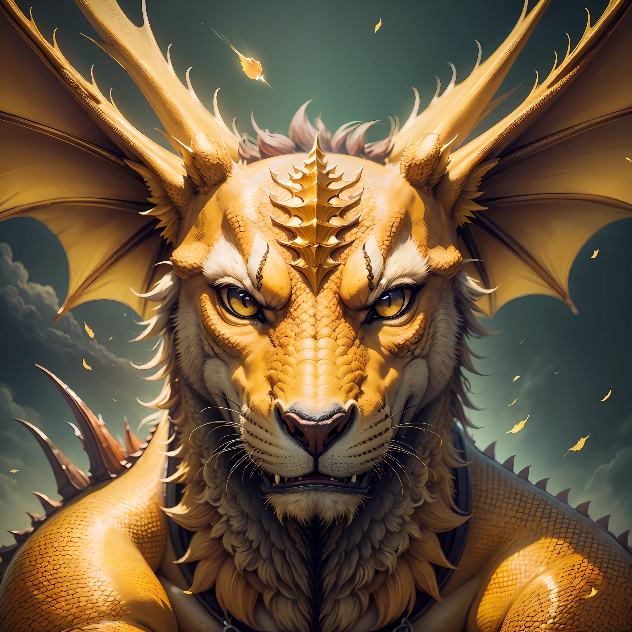Yellow dragon, retrato, qualidade 8k, Cinematographic focus, ultra detalhado --auto --s2