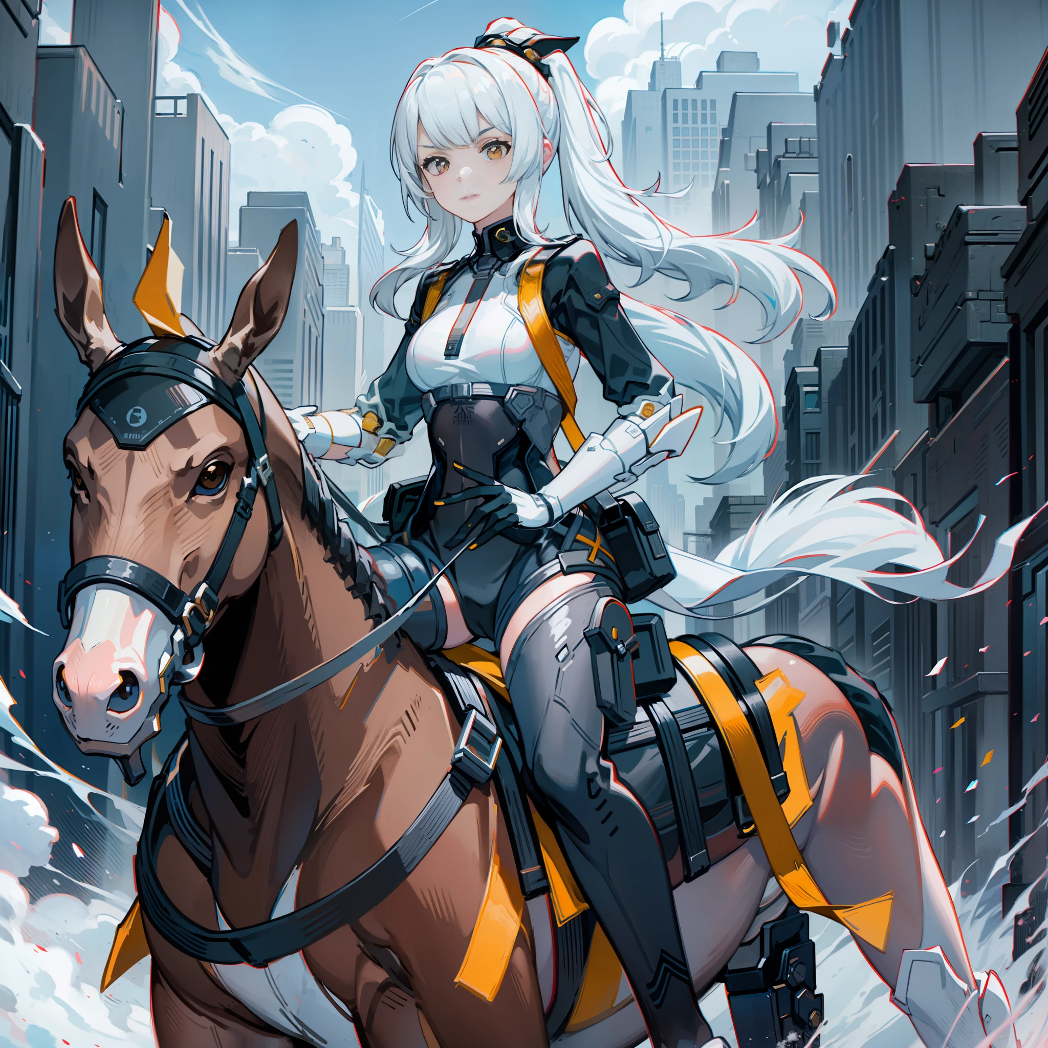 Girl on horseback,Hold the horse