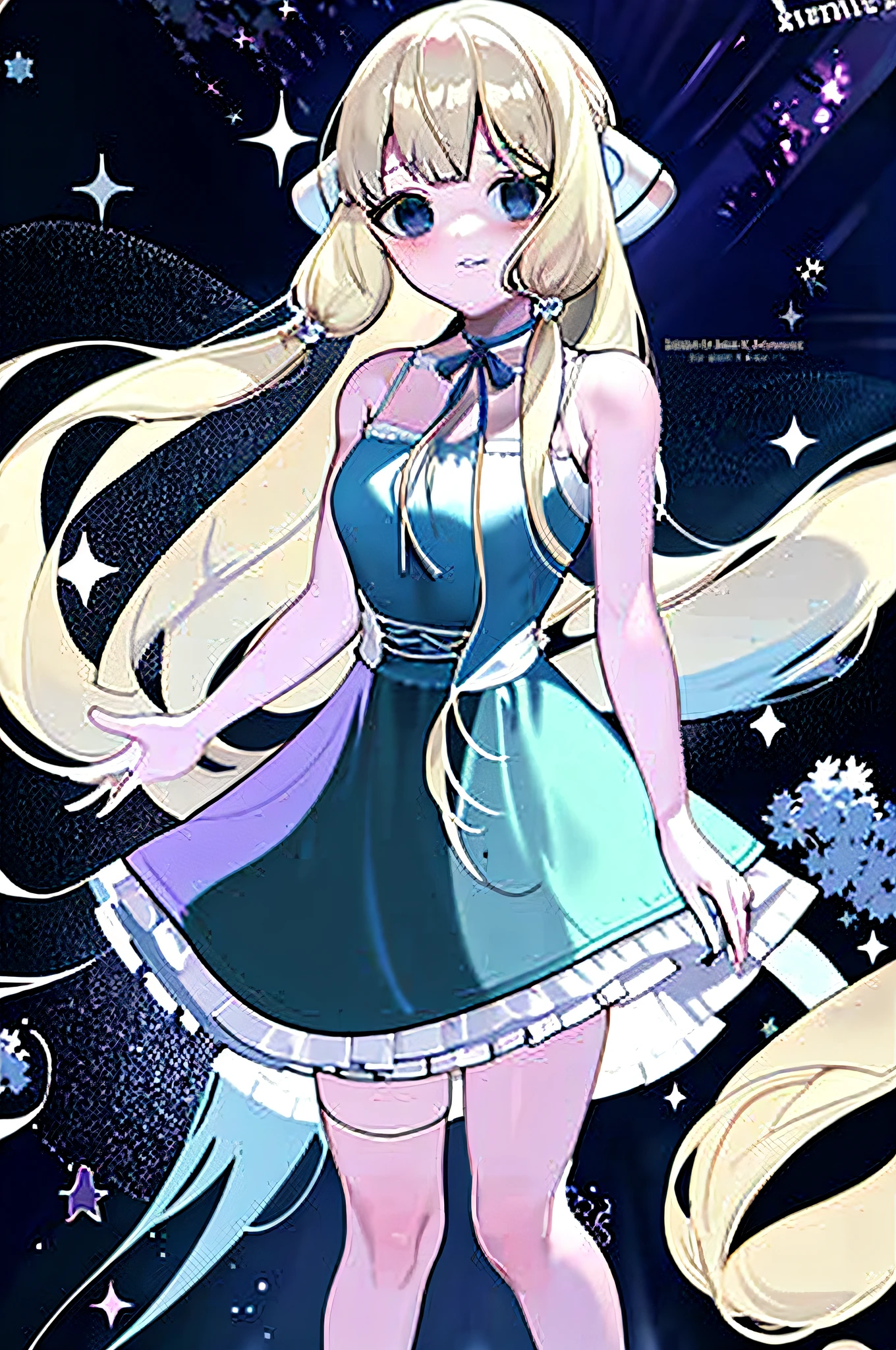 anime girl with long blonde hair in blue dress and white shirt, blonde anime girl with long hair, beautiful anime high school girl, smooth anime cg art, loli in dress, anime girl with long hair, anime visual of a cute girl, cute anime waifu in a nice dress, splash art anime loli, ??????????? loli, anime best girl