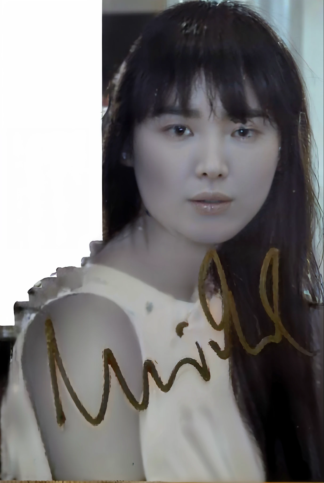 a close up of a young girl with long hair and a name on it, chiho, mutsumi akasaki, aoshima chiho, chiho ashima, rinko kawaichi, natsumi mukai artwrok, narumi kakinouchi, sachiko miyazaki, kiyoko suzuki, tsugumi ohba