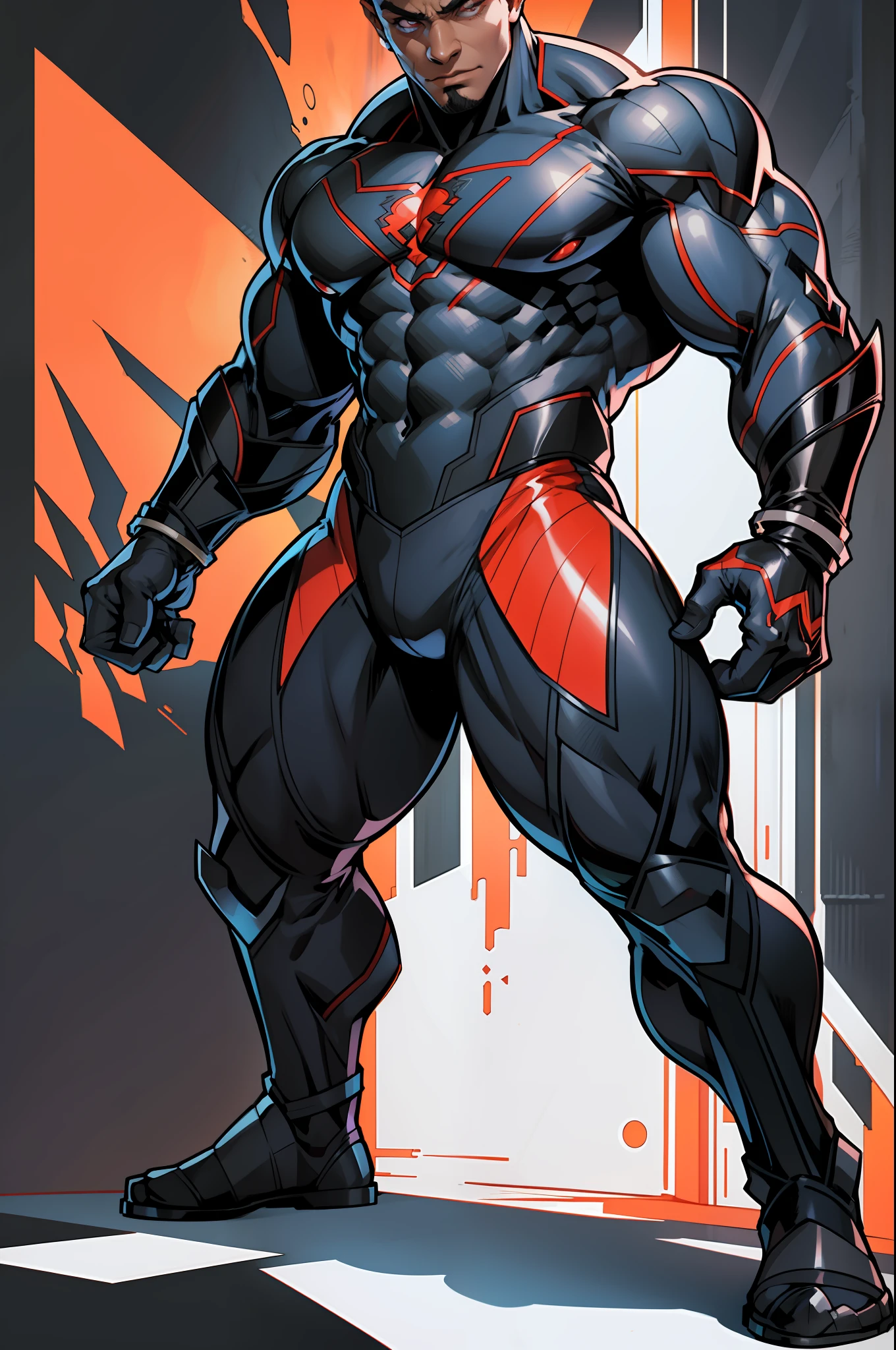 O Homem-Aranha 2099, quadrinhos da Marvel, Defined biceps and triceps, peitoral grande, penas fortes, Deltoide fortes, defined abdomen,strong arm, aesthetic thick neck, mascara cor preta, homem-aranha 2099, 8k, traje de cor preto, epic, dramatic, fantastical, completo-body vision, design e detalhes intrigados. --auto --s2
