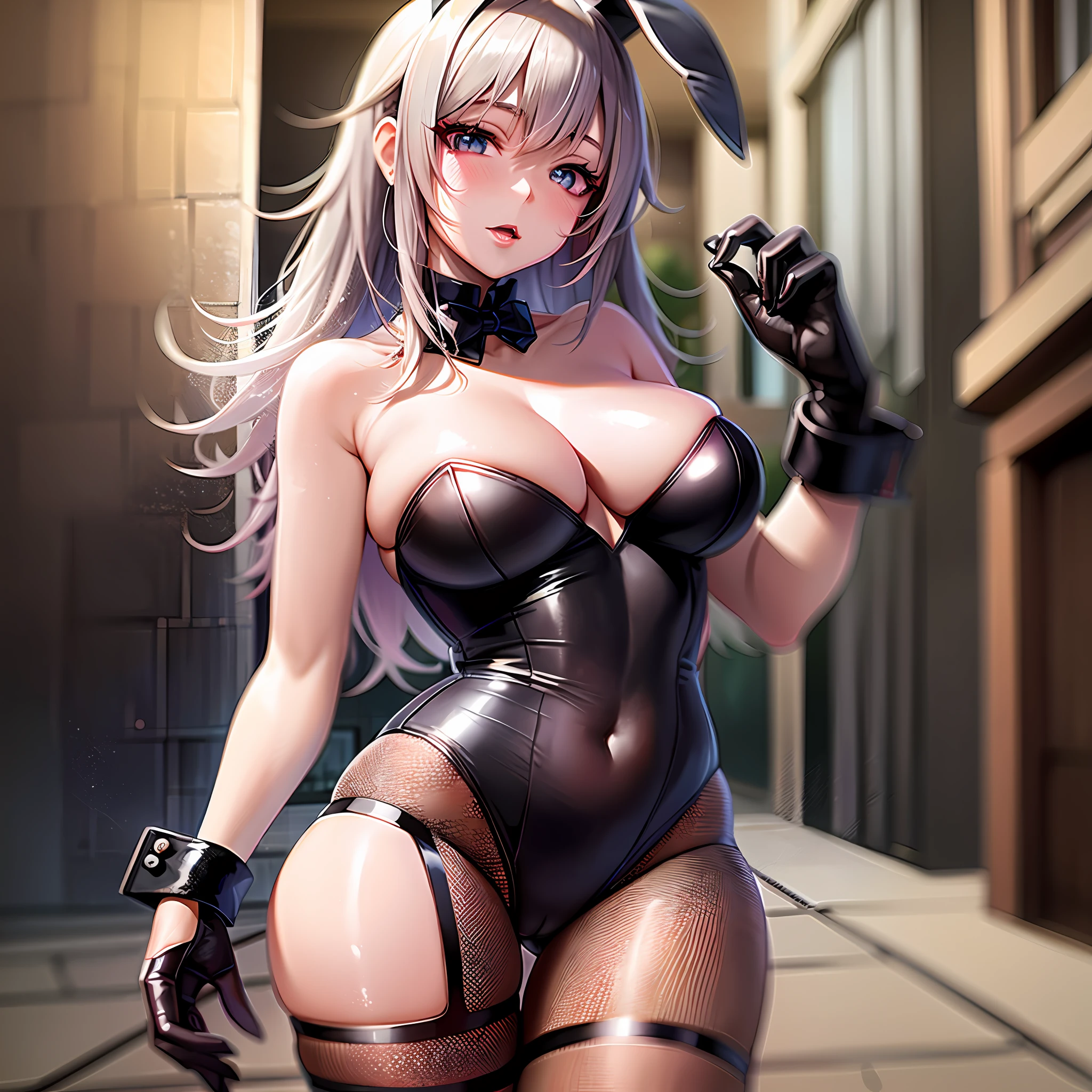 anime - style image of a woman in a latex outfit posing for a picture, small curvy , seductive anime girl, from girls frontline, fine details. girls frontline, bunny girl, oppai cyberpunk, thicc, extremely detailed artgerm, anya from spy x family, wlop glossy skin, [ 4 k digital art ]!!, azur lane style