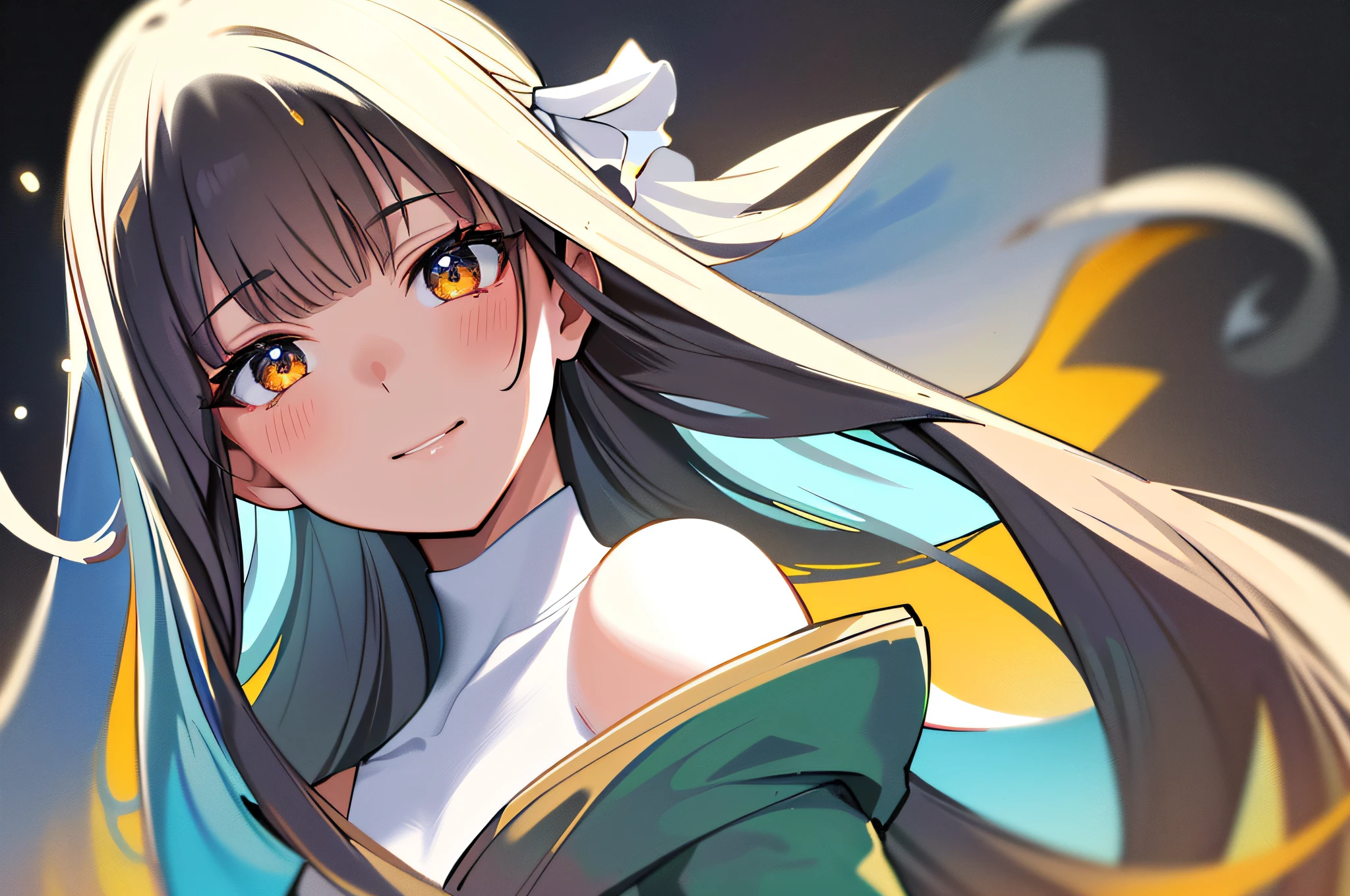 (masterwork).(a masterpiece), (the best quality),(ultradetailed) ,(extra detailed)(1 girl), solo, simple background, (WHITE,_the background,), colorful,,,, Magical effect, effect, *Light,_Particle, FACE, upper half body, ((perfect face)), ((perfect upper body)) ,embrace