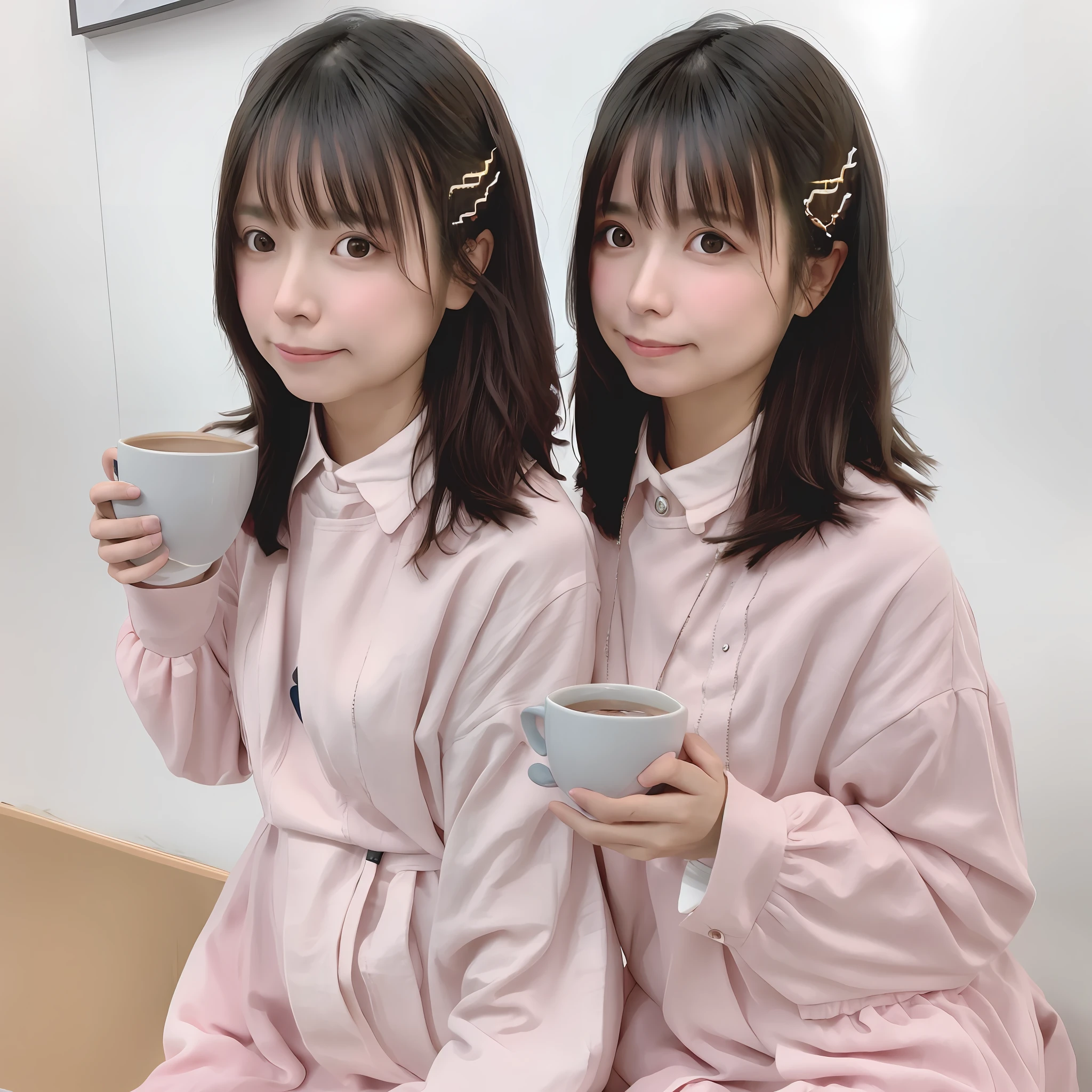 Woman holding coffee cup with both hands