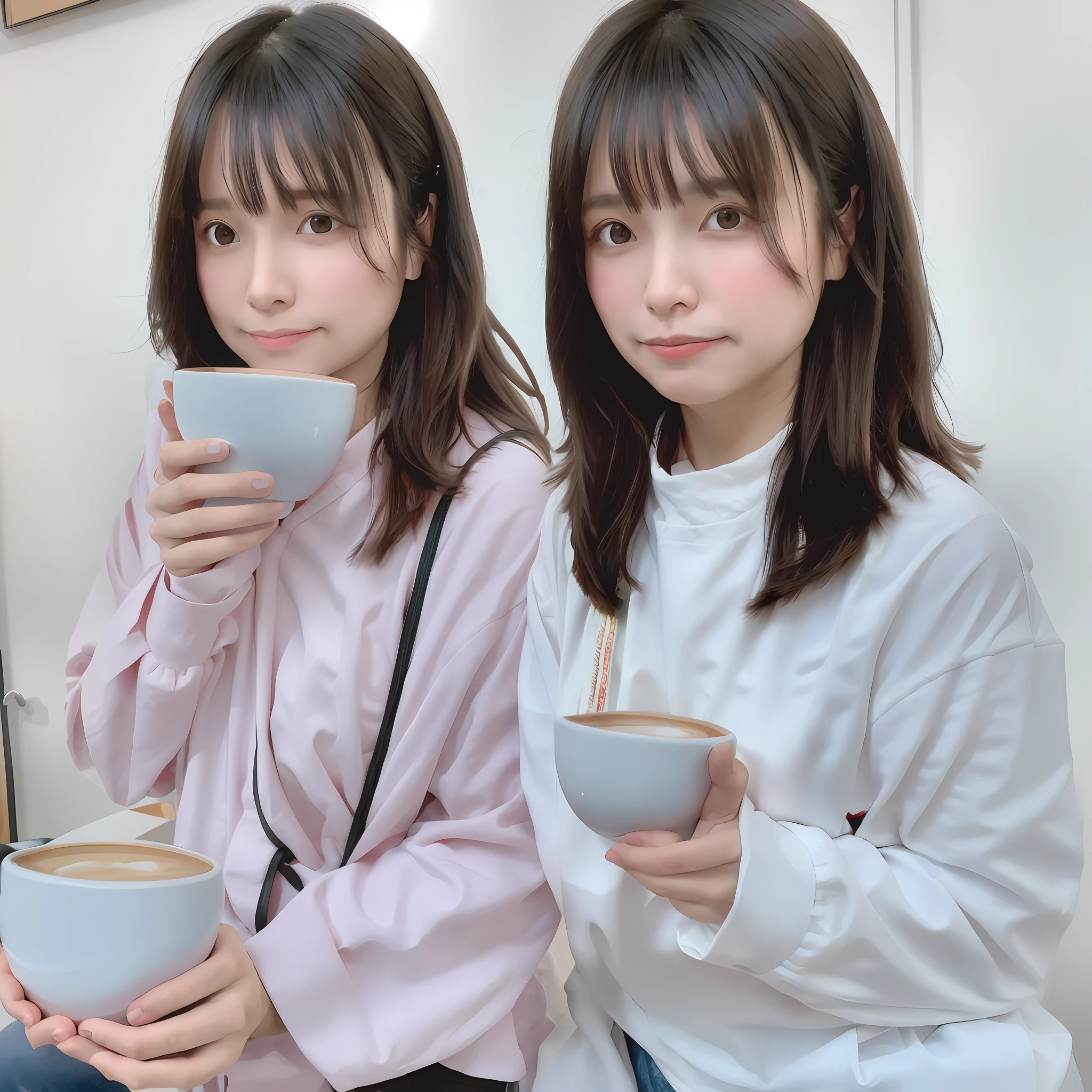 Woman holding coffee cup with both hands