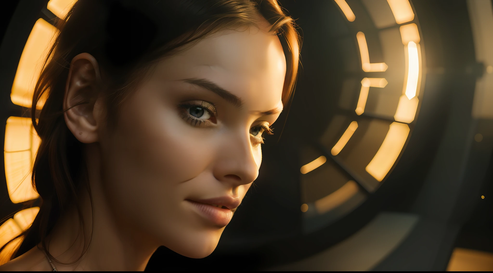 color portrait photography, ((a realistic portrait photo of a beautiful 21-year-old girl)), (SterreKV2: 0.99), (one side up: 1.4), light, ((glowing skin)), looking_at_viewer, (fit body: 1.0 ), detailed illustration, masterpiece, high quality, realistic, very detailed face, colorful solarpunk clothing, solarpunk environment