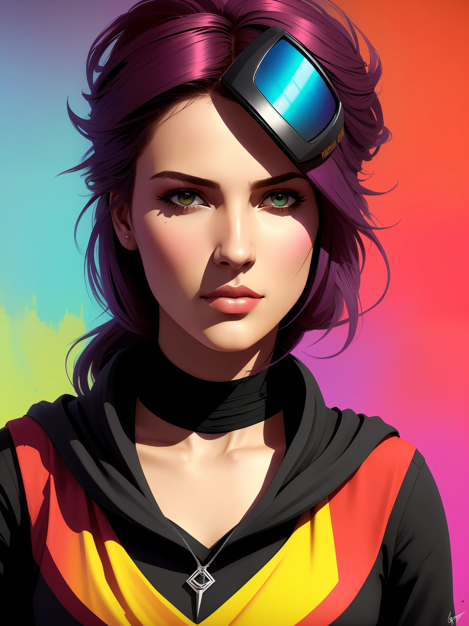 (foto escura: 1.1), epic realistic, 1retrato de 1halo, sunglasses, olhos azuis, cachecol xadrez, cabelo branco de atey ghailan, de greg rutkowski, de greg tocchini, de james gilleard, de joe fenton, de kaethe butcher, gradiente amarelo , esquema de cores preto, marrom e magenta, Grunge aesthetics!!! fundo de parede de marca de graffiti, arte de greg rutkowski e artgerm, soft cinematic light, adobe lightroom, photographic laboratory, hdr, intrincado, altamente detalhado, (profundidade de campo: 1,4), desbotado, (cores neutras: 1,2), (hdr: 1,4) , (cores suaves:1.2), hiperdetalhado, (artstation:1.4), cinematic, luzes quentes, dramatic light, (detalhes intrincados:1.1), fundo complexo, (rutkowski:0.66), (azul e laranja:0.4)