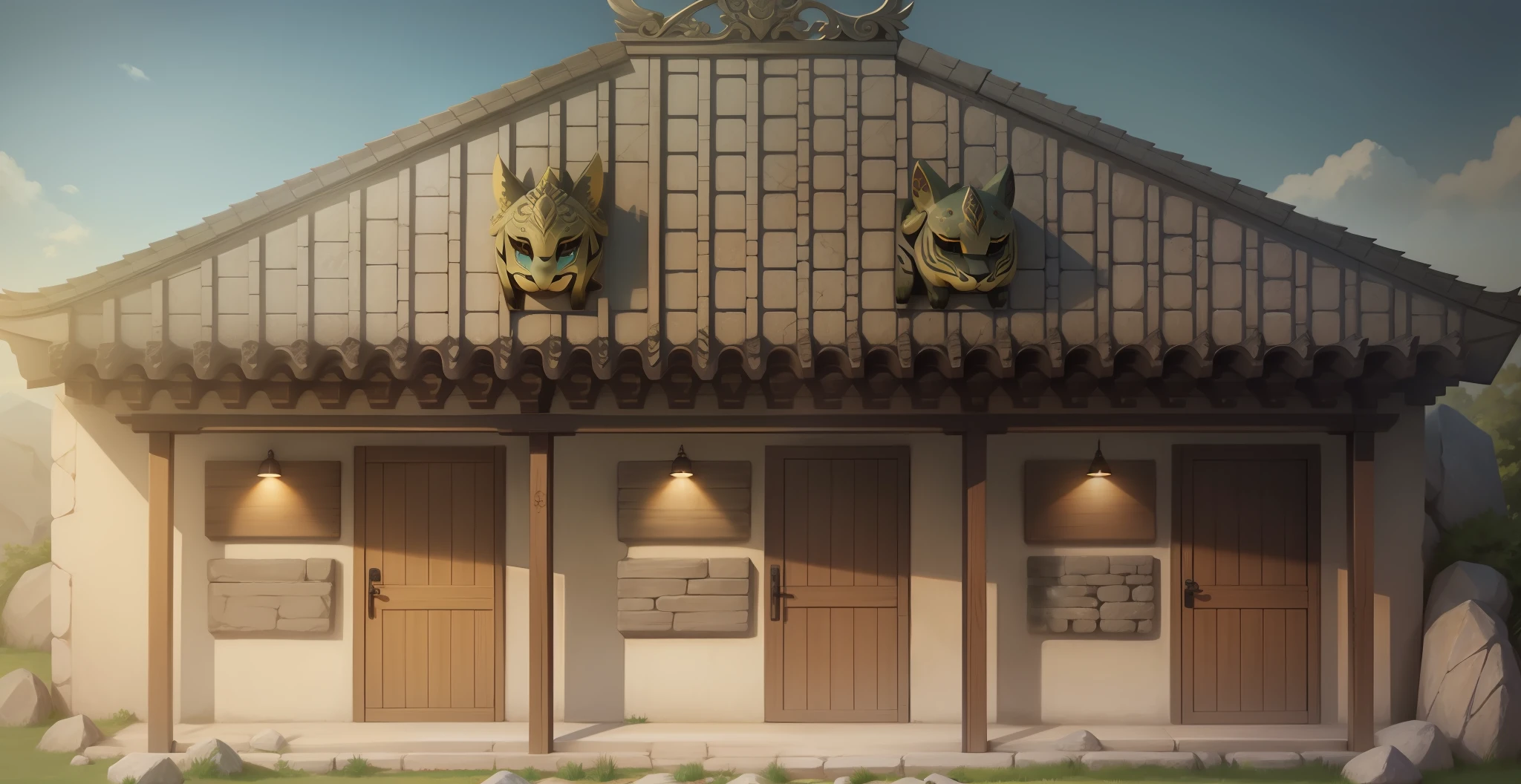 stone wall,Shisa