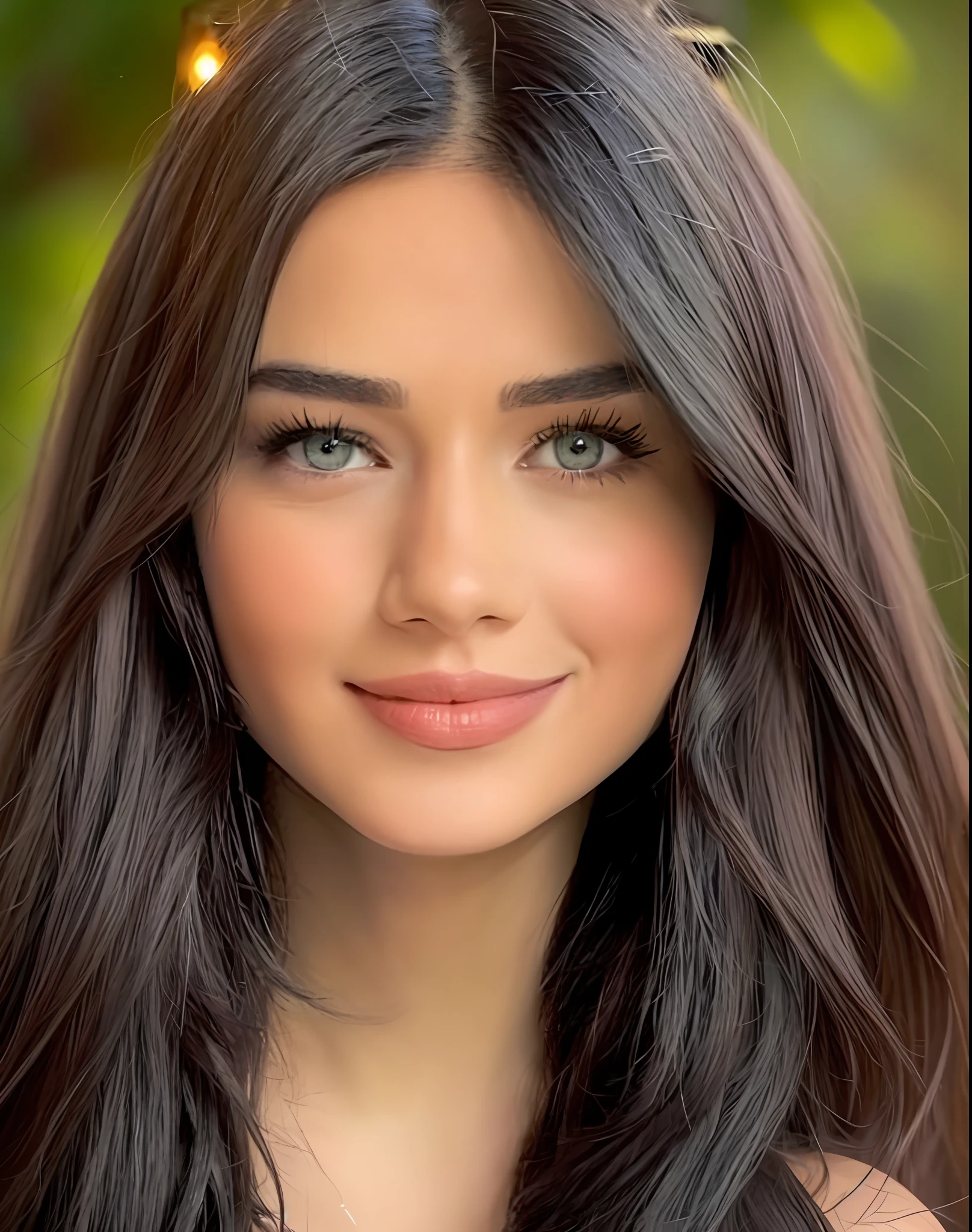 um close up de uma mulher com cabelos longos e um sorriso, rostos bonitos e realistas, rosto bonito atraente, lindo rosto atraente, rosto bonito fotorrealista, rosto bonito e realista, belo rosto realista, curtido ameera al taweel, rosto extremamente bonito, rosto bonito realista, rosto bonito hiperrealista, rostos ultra realistas precisos, sobrancelhas grossas e grossas e retas ultra realista 8k