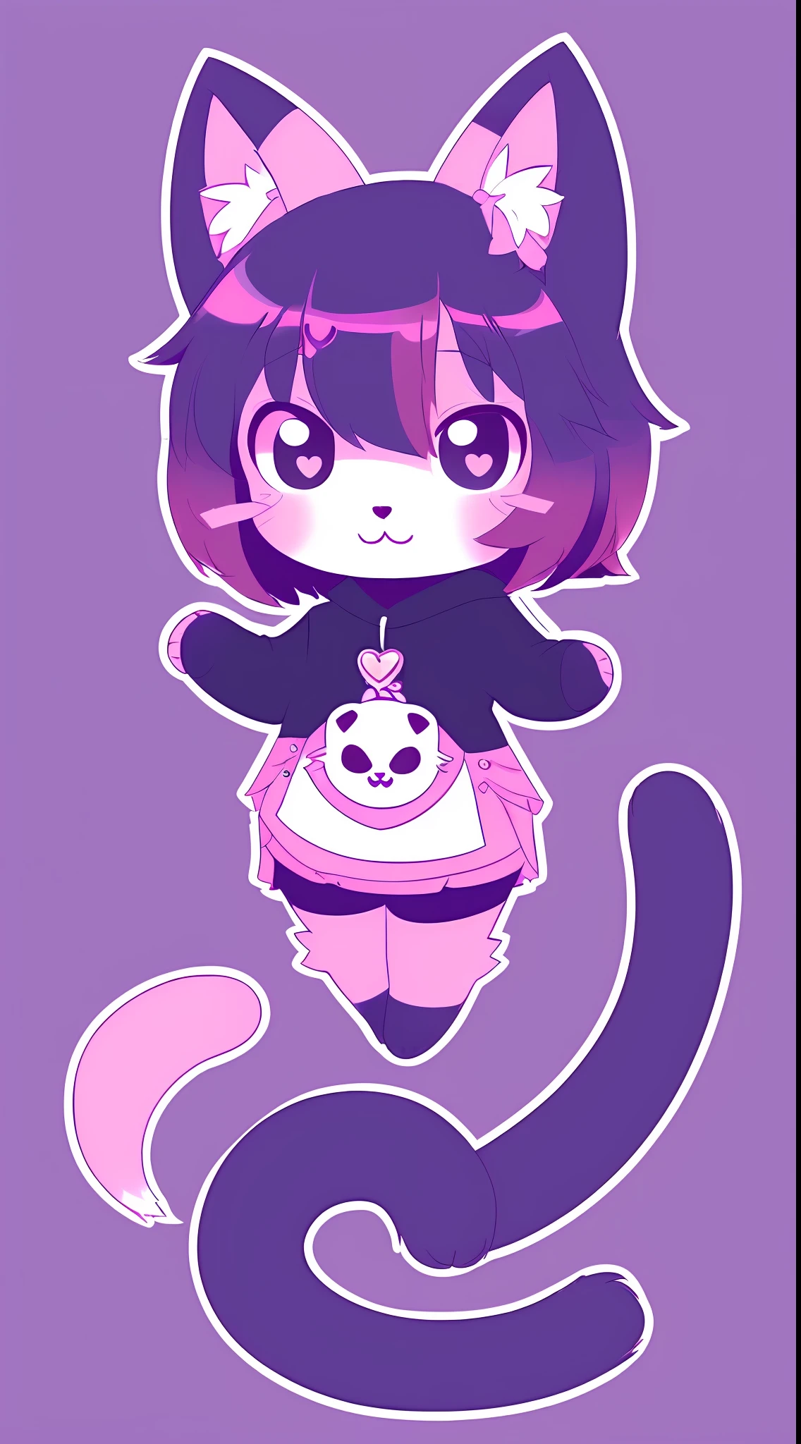 "(Cute:1.2|Kawaii:1.3|chibi:1.4),(Cat:1.2),((1girl)),(solo),(skull,twilight background),flat colors
