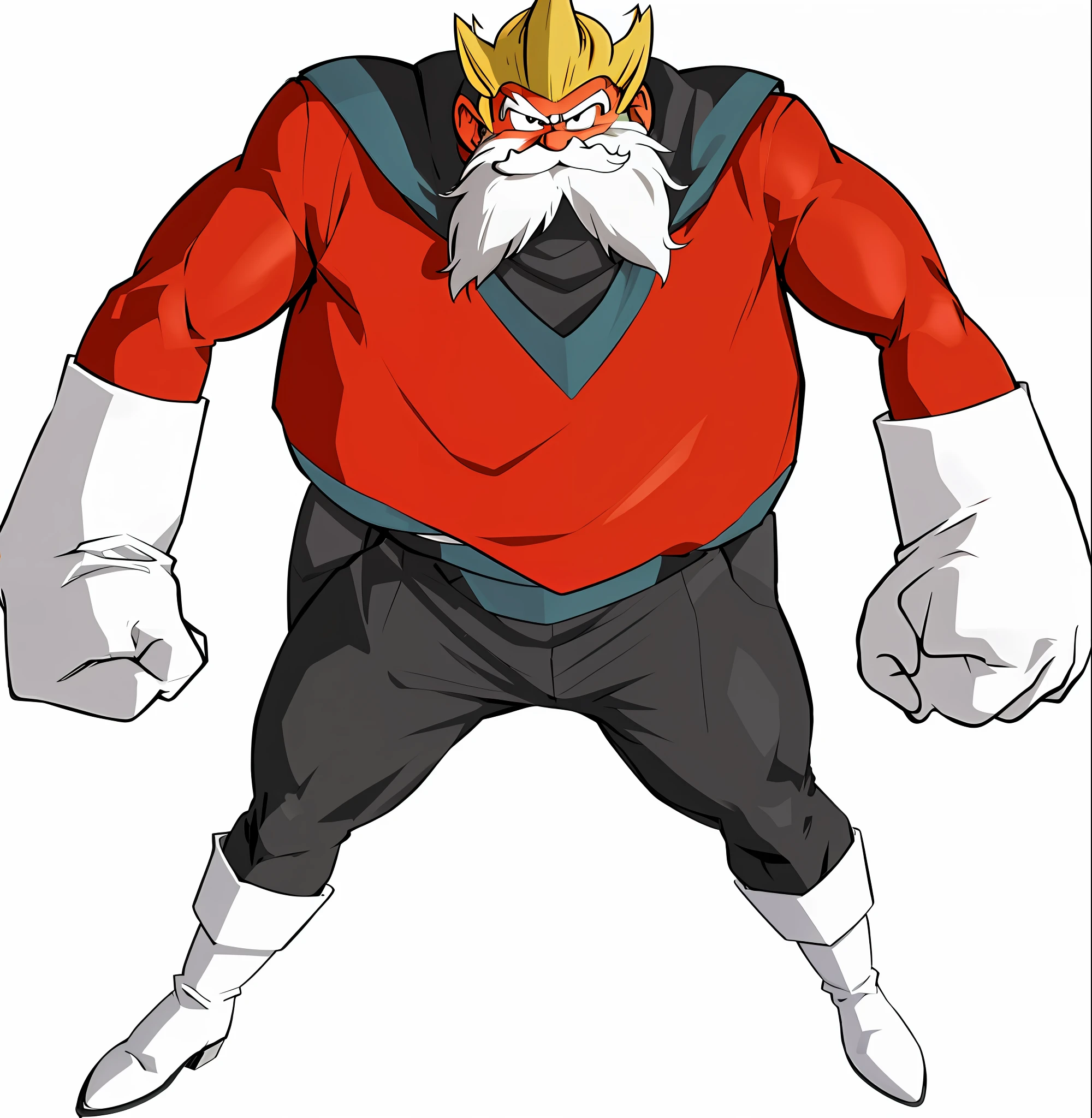 toppo from dragon ball, white beard, white gloves, white boots, serious, hd, highres