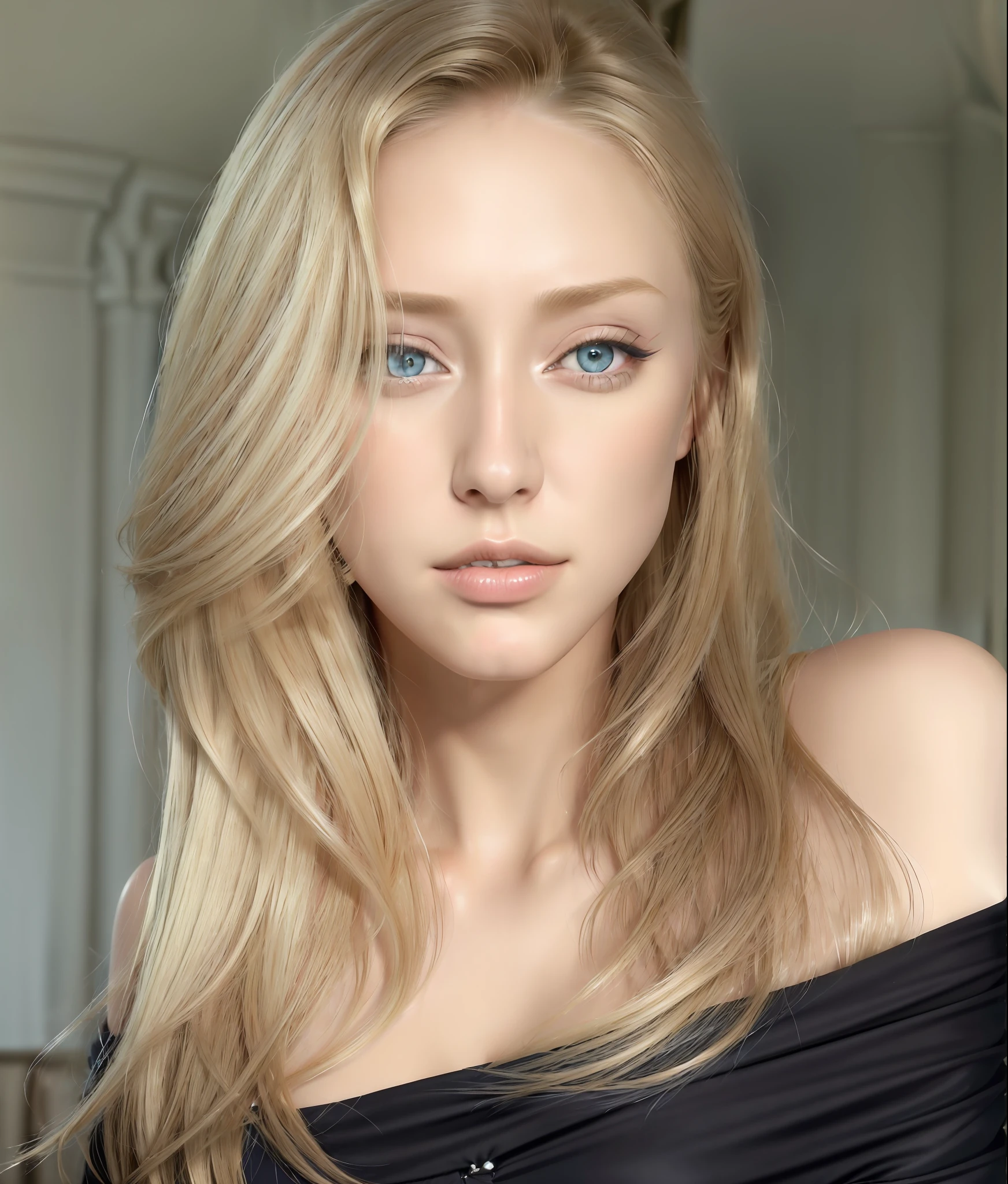 blond woman with long hair and blue eyes posing for a picture, karolina cummings, angelina stroganova, instagram model, alana fletcher, brunette with dyed blonde hair, shoulder - length blonde hair, portrait of nicole aniston, angie glocka, nicole aniston, profile image, a gorgeous blonde, dasha taran, anastasia ovchinnikova