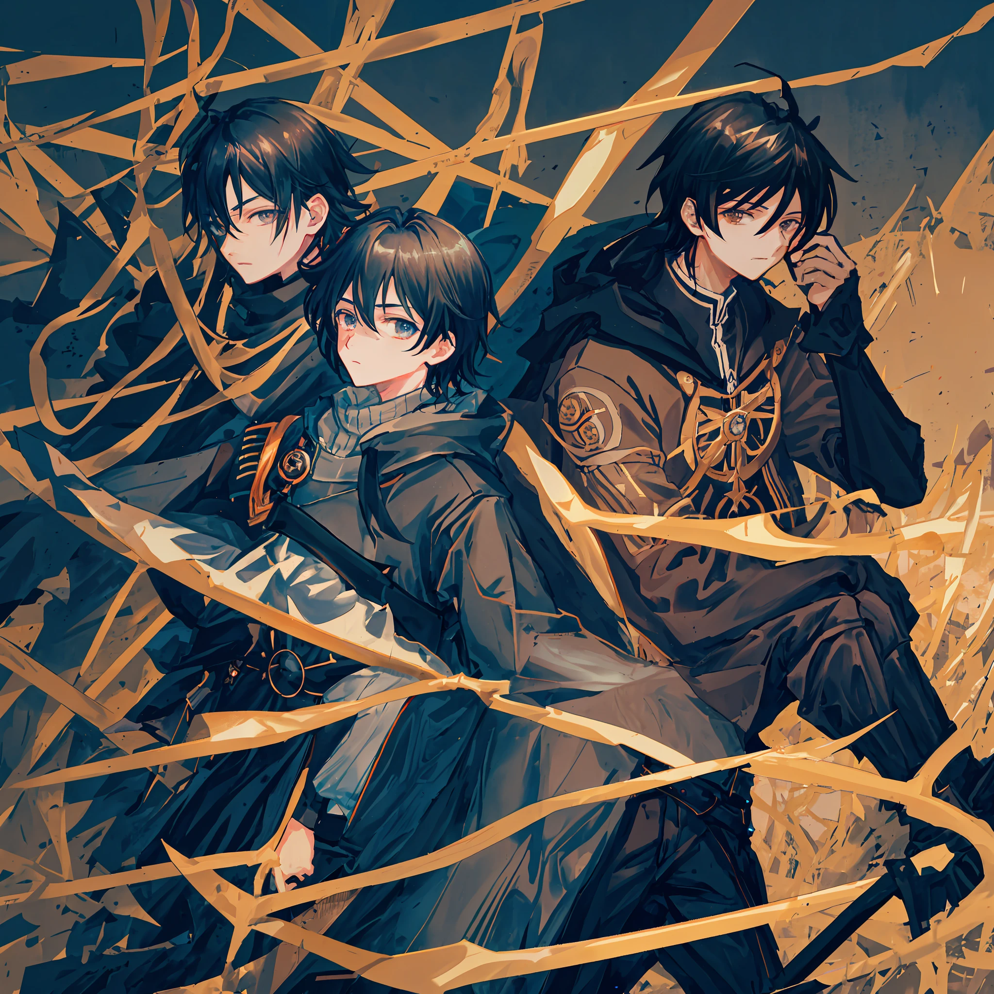 Tadaroza Gikuya, a real character based on Kirito with a midnight cape with dark blue tones, carrying a black sword, recognized as a black swordsman, with dark brown eyes, salmon-toned skin, and black manta tone hair;