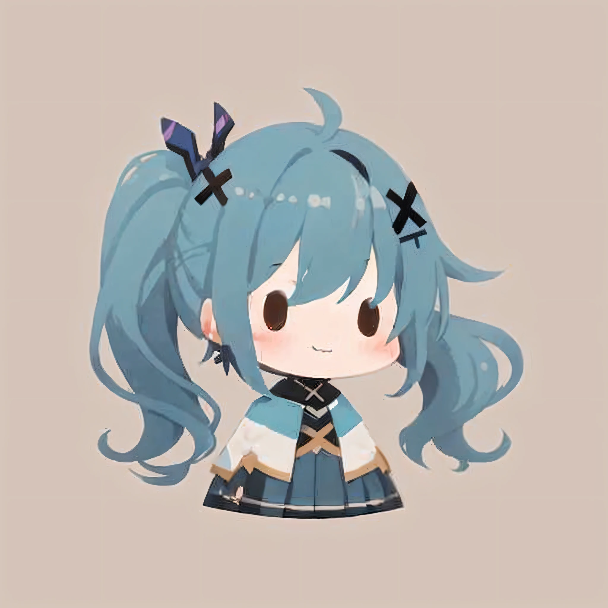 A blue hair,Cartoon girl with bow in her hair, mikudayo, cute character, anime girl with teal hair, anime moe artstyle, anime style. 8k, cute anime girl, chibi anime girl, cute art style, hatsune miku short hair, cute anime style, small curvy , stylized anime, anime chibi, chibi girl, Friend