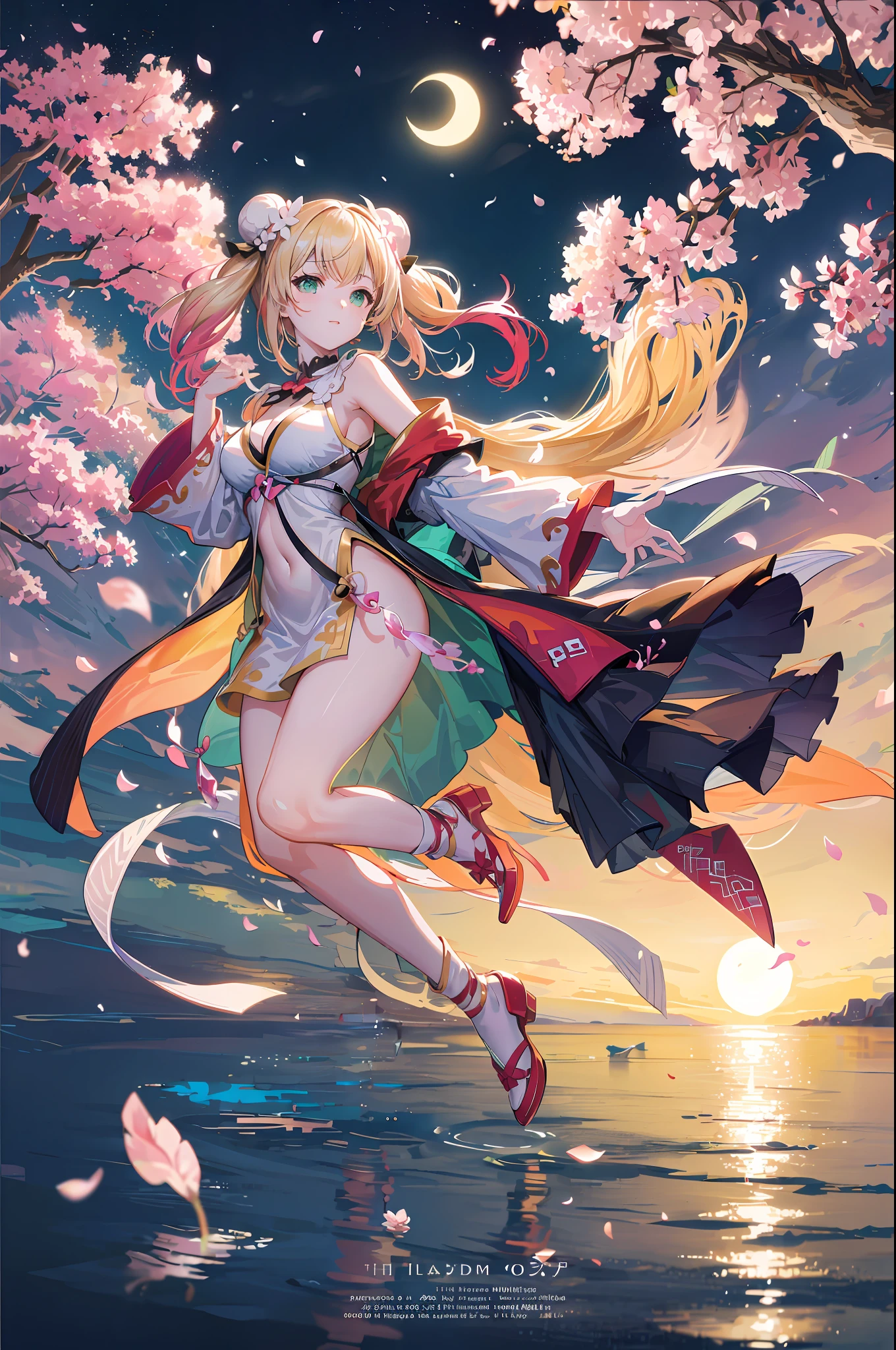 If the surface of the water is、Very beautiful and shining、High quality CG 8K wallpapers、Designated as Annex II of the Washington Convention、Rare species of marine life、Swimming in crystal clear water、Complex flow、School of fish、Sunken ships、Underwater ruins、Sunset、Romantic atmosphere。)