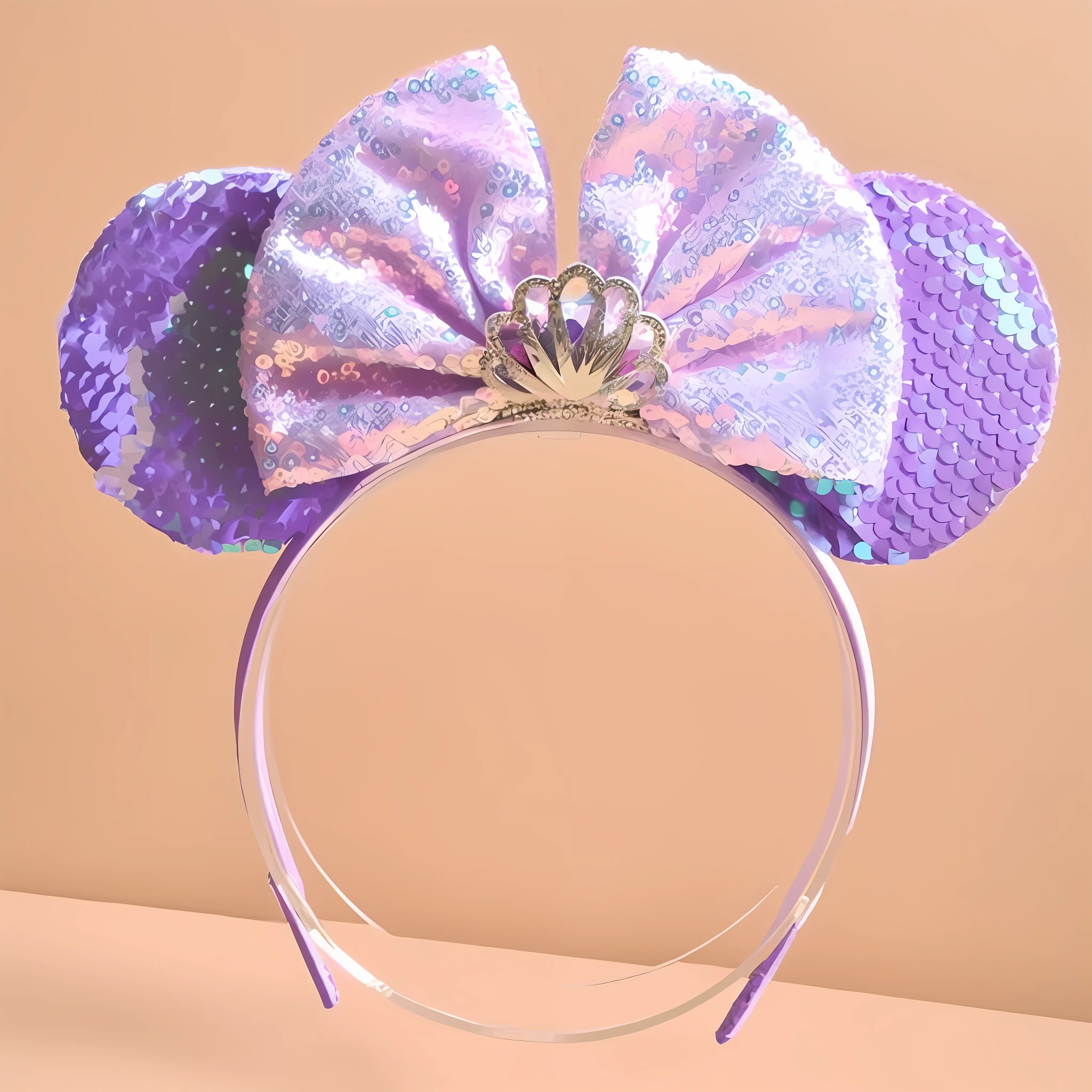 Purple and blue sequins Minnie Mouse ears，With a crown, mouse ears, purple metal ears, hairband, mickey mouse ears, headpiece headpiece headpiece, head piece, diadem, headpiece, bowknot, animal ears, diadem, ears, DISNEY!!, grey mouse ears, counterfeit mickey mouse head, headpiecehigh quality, pink headband