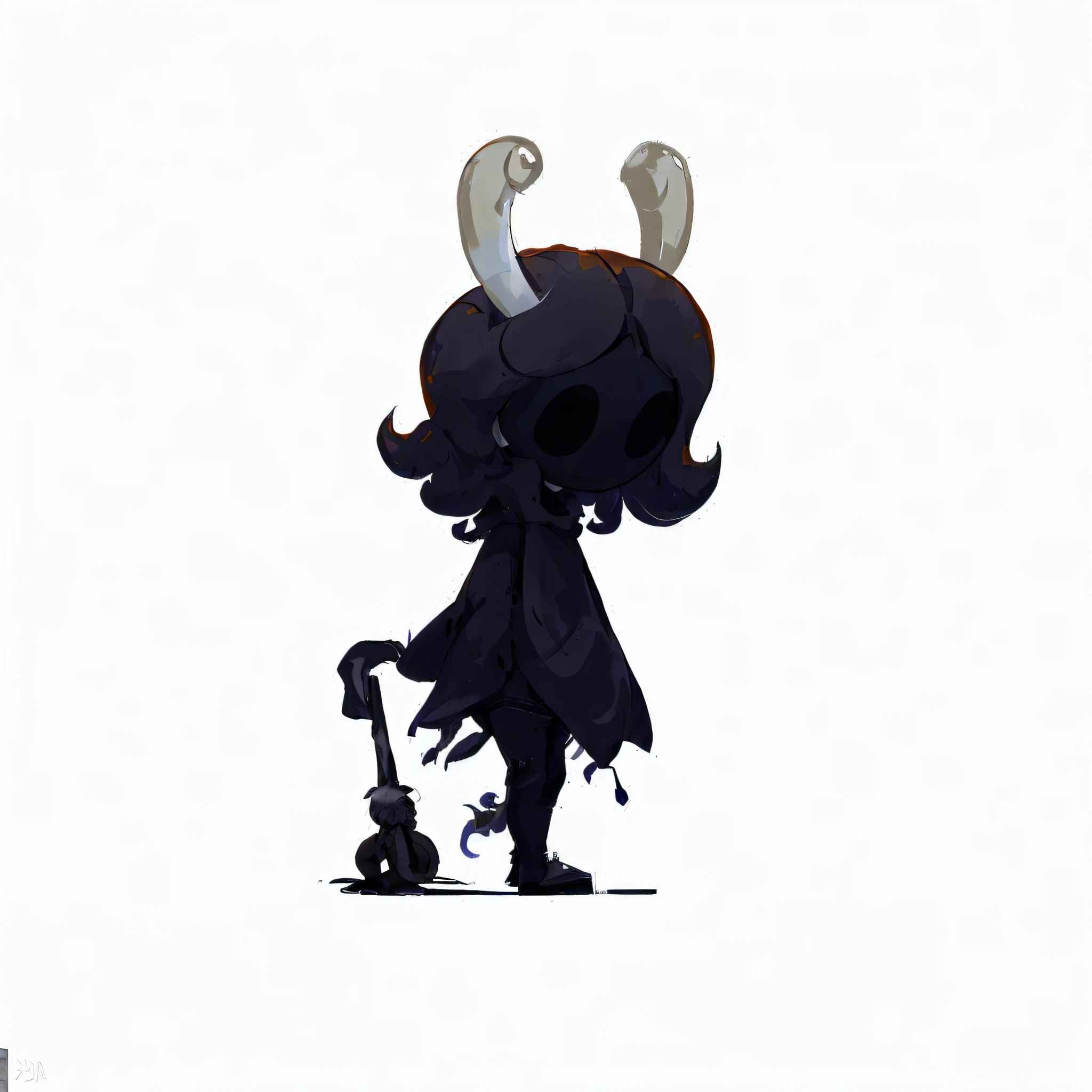 personagem de desenho animado de um diabinho com chifres e uma bengala, Arte conceitual Hollow Knight, Estilo cavaleiro oco, Hornet de Hollow Knight, O Cavaleiro do Cavaleiro Oco, Retrato do cavaleiro oco, [ conceitual art ]!!, em estilo de cytus e deemo, arte conceitual sombria, Akihiko Yoshida", projeto da menina chifres exuberantes, Benedick Bana