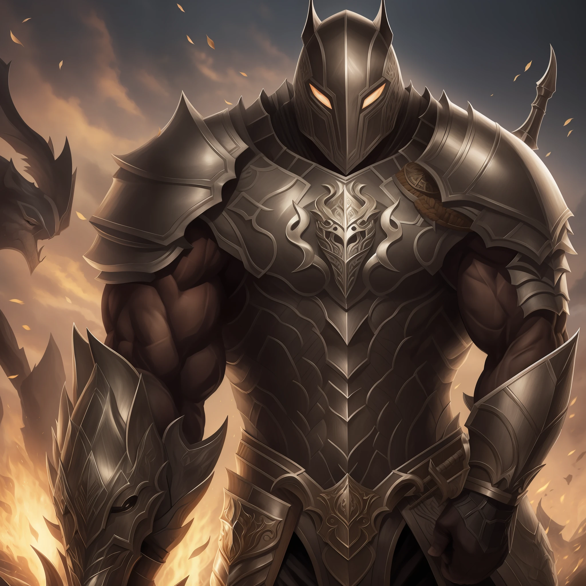 lobisomem, muscular, com armadura e coroa de rei, 
segurando um machado, Full HD, Melhor Qualidade
