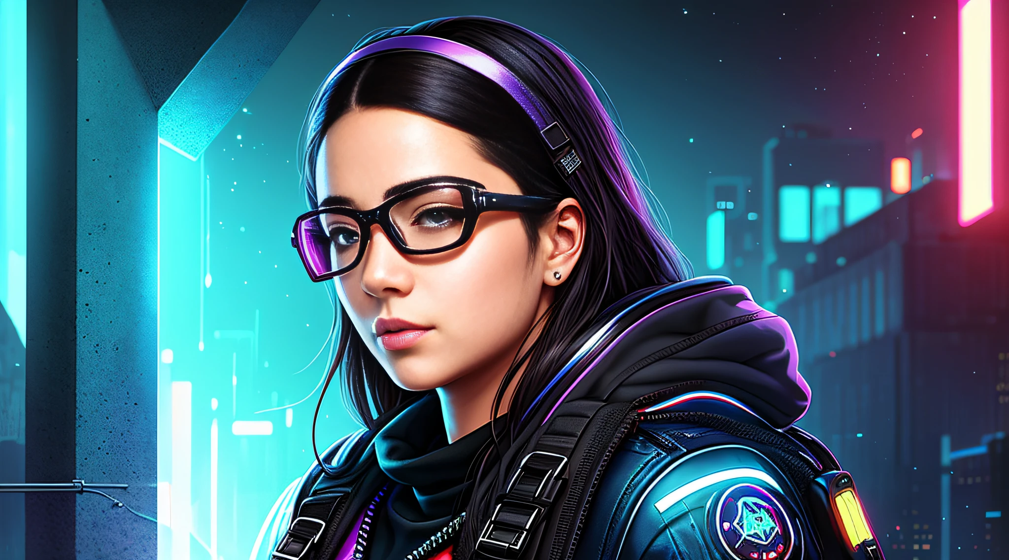a woman with goggles and a backpack looks into the distance, bela arte digital, cara bonita da menina cyberpunk, Alena Aenami e Artgerm, menina cyberpunk sonhadora, Arte digital 4K realista, Arte digital 4K realista, cyberpunk menina bonita, amazing digital art, O retrato da menina cyberpunk, stunning digital illustration, Ross Tran 8 K, epic portrait illustration