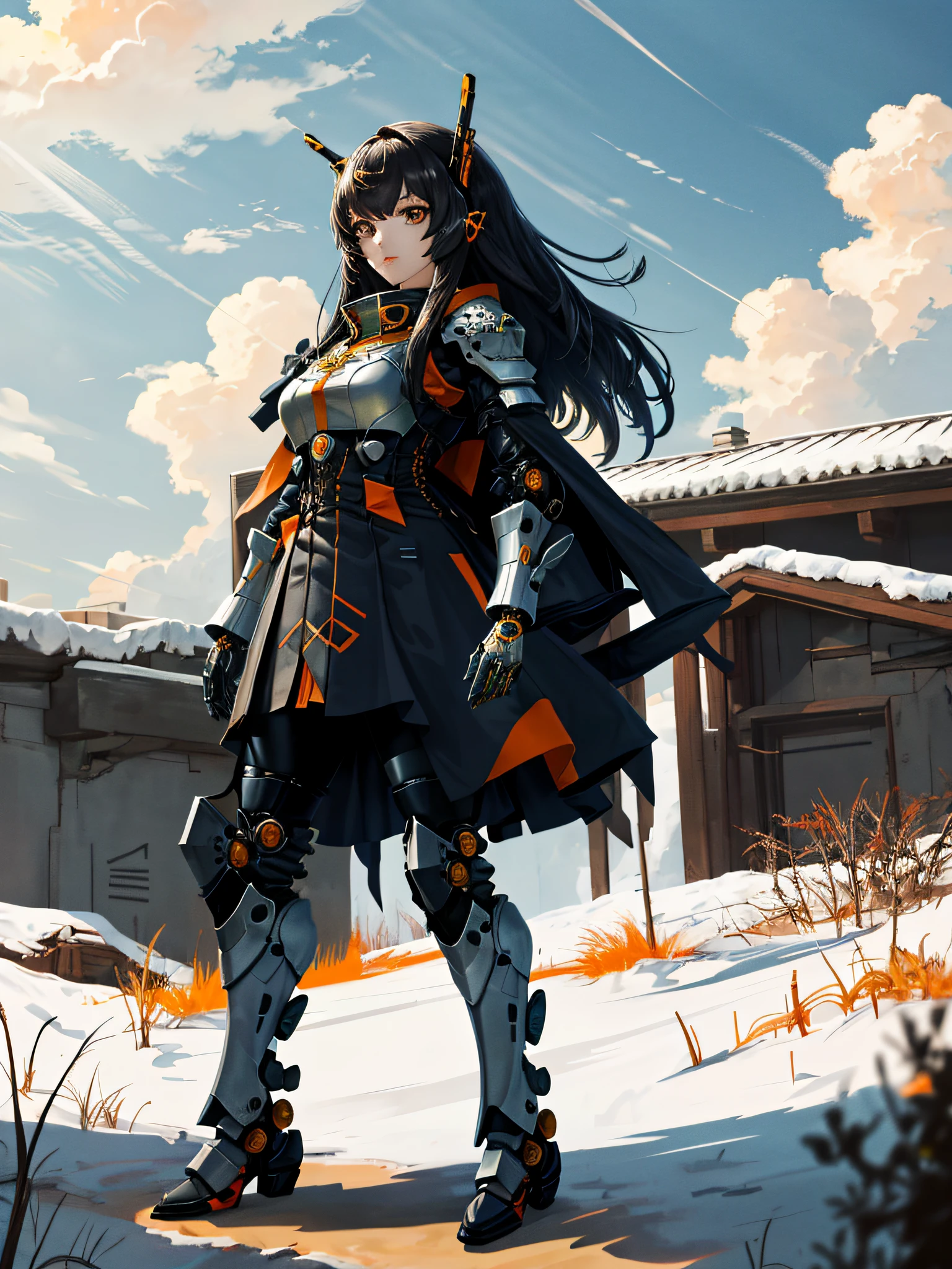 （More face details），（royal sister），（Mecha Girl），（The mech part is orange），（The figure is good），（Orange）