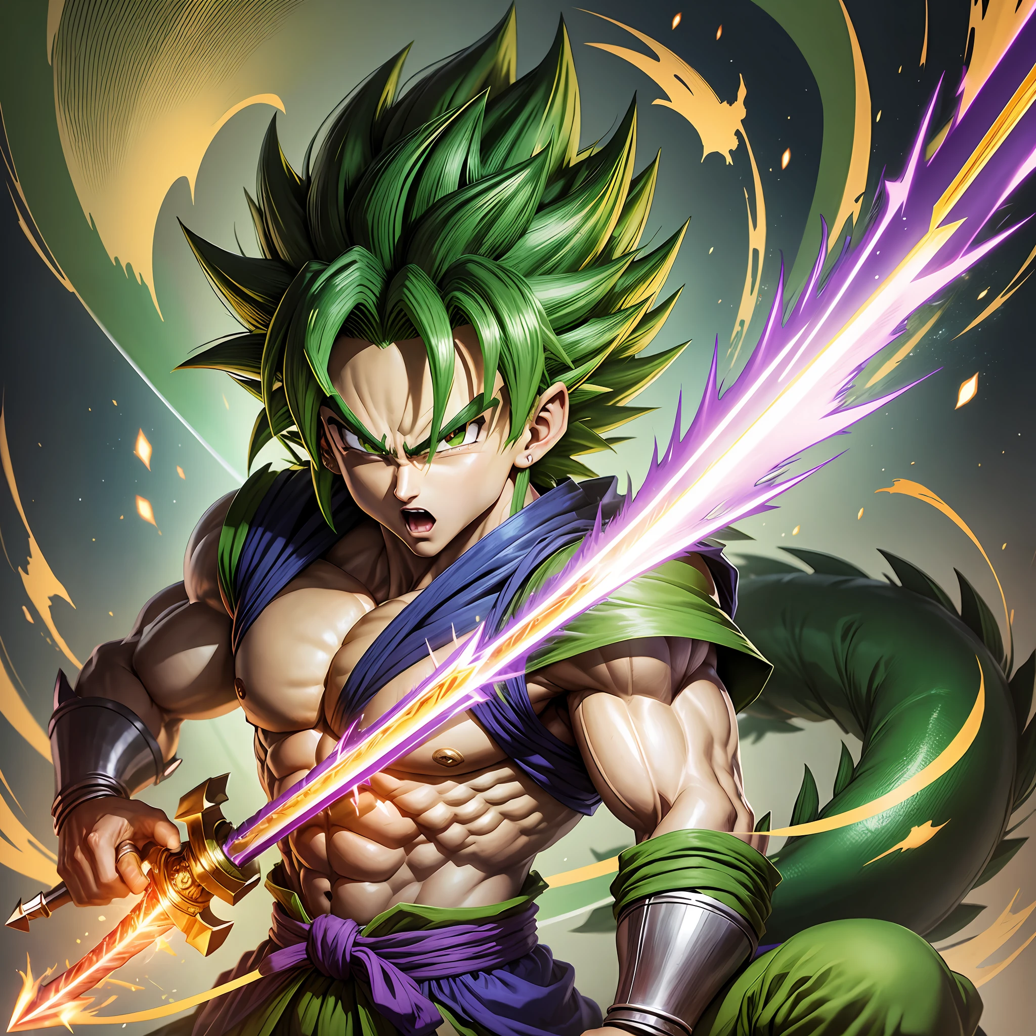 Anime Dragon Ball Broly with sword --auto --s2