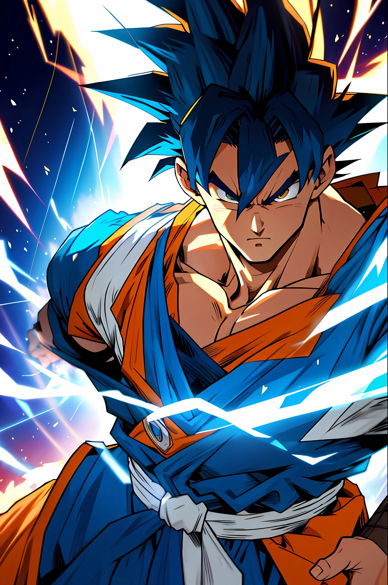Goku como supersayajin blue, With Wolverine's head, by marvel