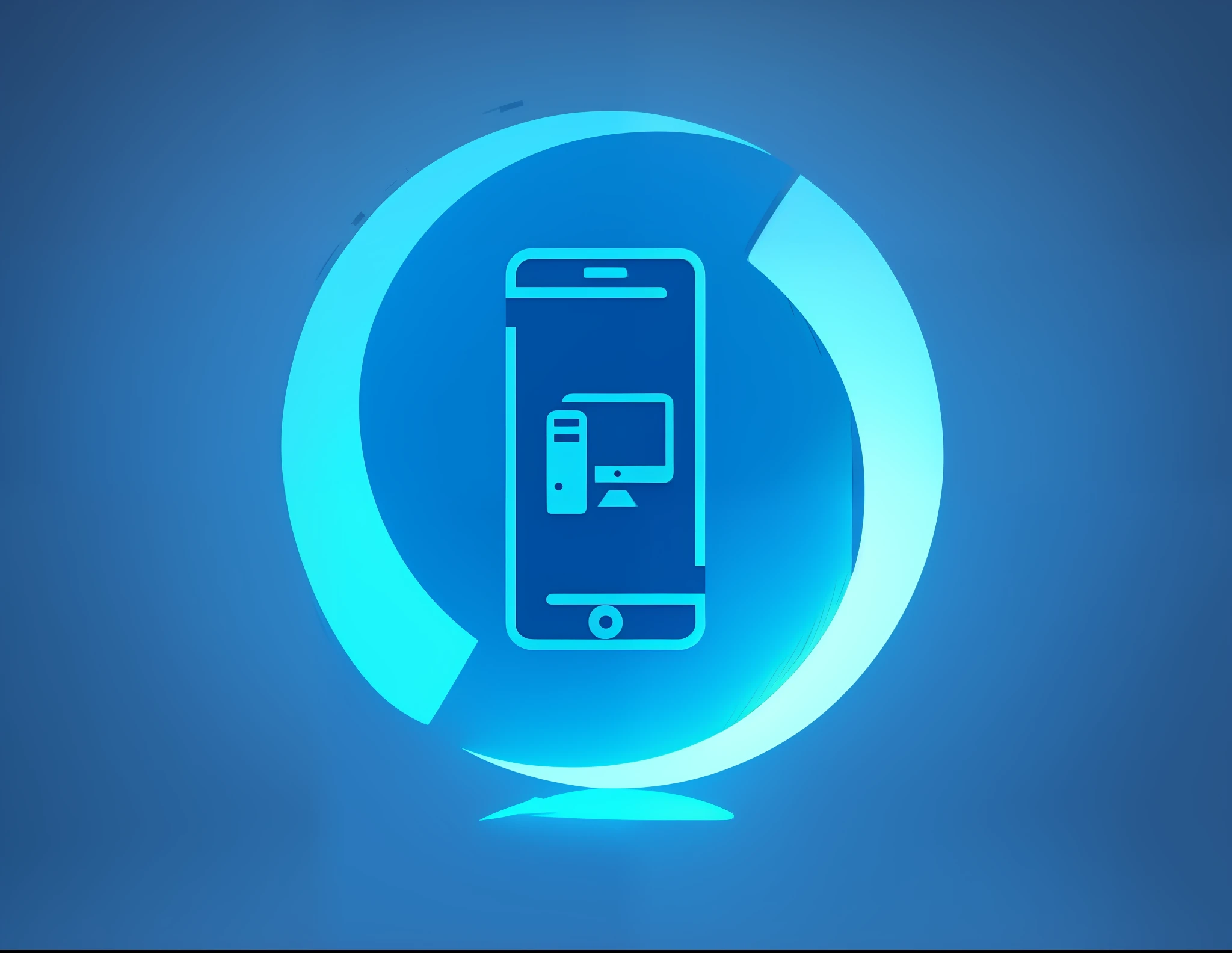 arafed image of a cell phone charging in a charging station, corporate phone app icon, infographics. logo. blue, mobile app, ios app icon, portal 3, portal, ad image, ios icon, full device, avatar image, blue circular hologram, smartphone, phone photo, cell phone photo, icon, app icon, iphone, mobile, phone, panzer --auto --s2
