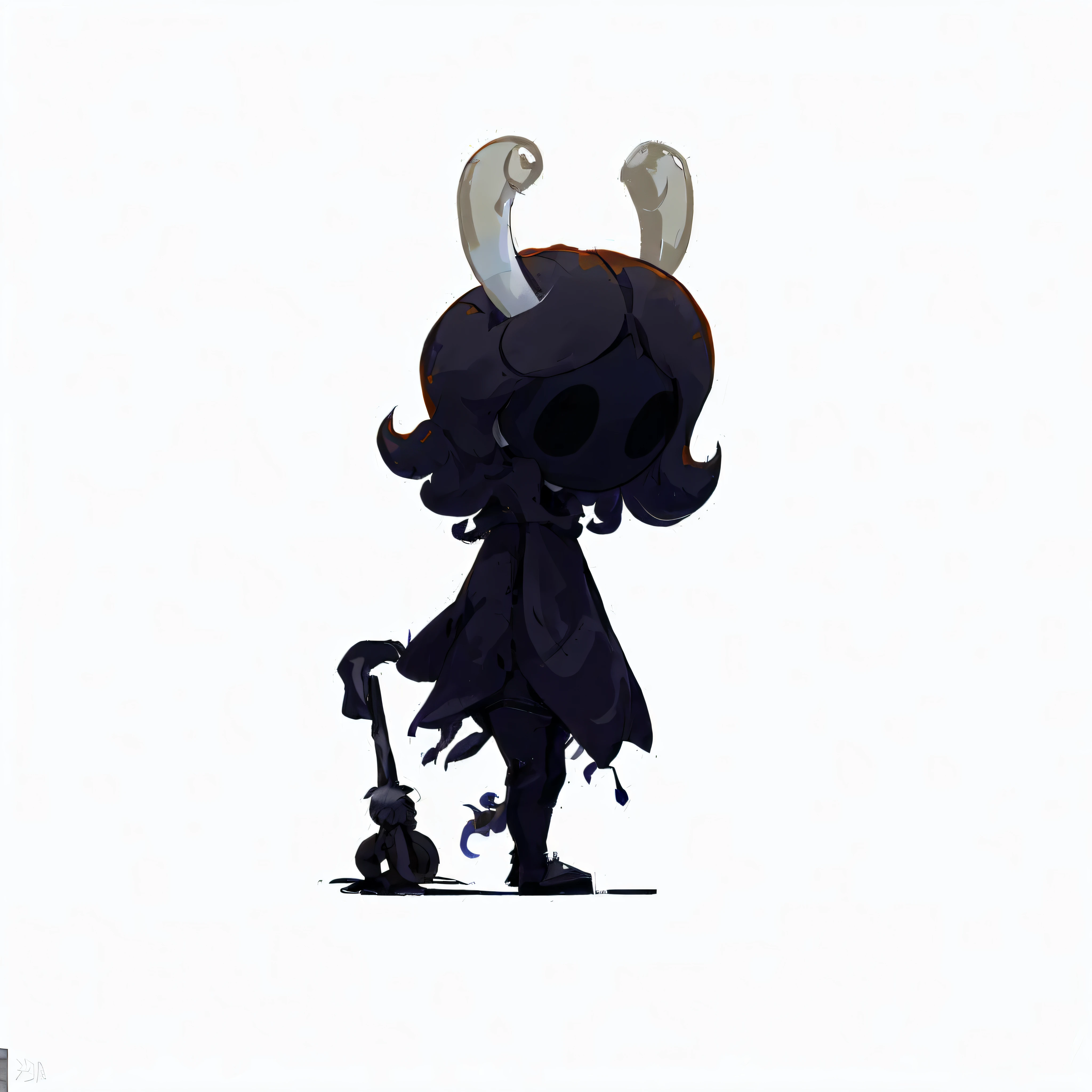 personagem de desenho animado de um diabinho com chifres e uma bengala, Arte conceitual Hollow Knight, Estilo cavaleiro oco, Hornet de Hollow Knight, O Cavaleiro do Cavaleiro Oco, Retrato do cavaleiro oco, [ conceitual art ]!!, em estilo de cytus e deemo, arte conceitual sombria, Akihiko Yoshida", projeto da menina chifres exuberantes, Benedick Bana
