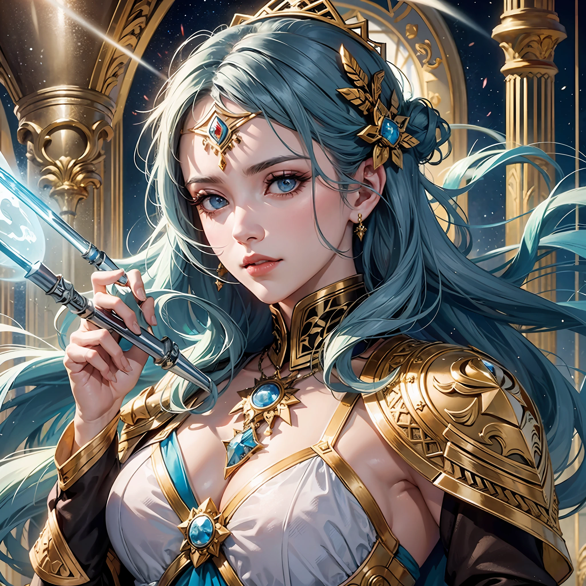A powerful female warrior from the Ottoman Empire, seu rosto iluminado pela luz da lua cheia, sua capa ondulando ao vento. --auto --s2