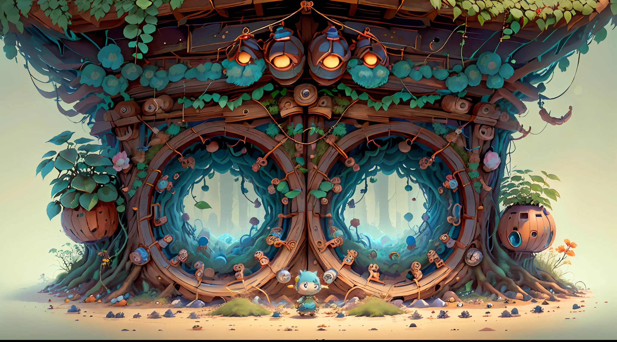 (extremely cute and delicate CG illustration, ultra-detailed and ultra-high quality), best illumination, best shadow, an extremely cute and adorable cu73cre4ture (agama), with big round eyes and a small cute mouth, small horns on its head, vibrant and vivid colors, dynamic angle, dynamic pose, floating, in a magical and enchanting place, with lush vegetation and vibrant flowers.