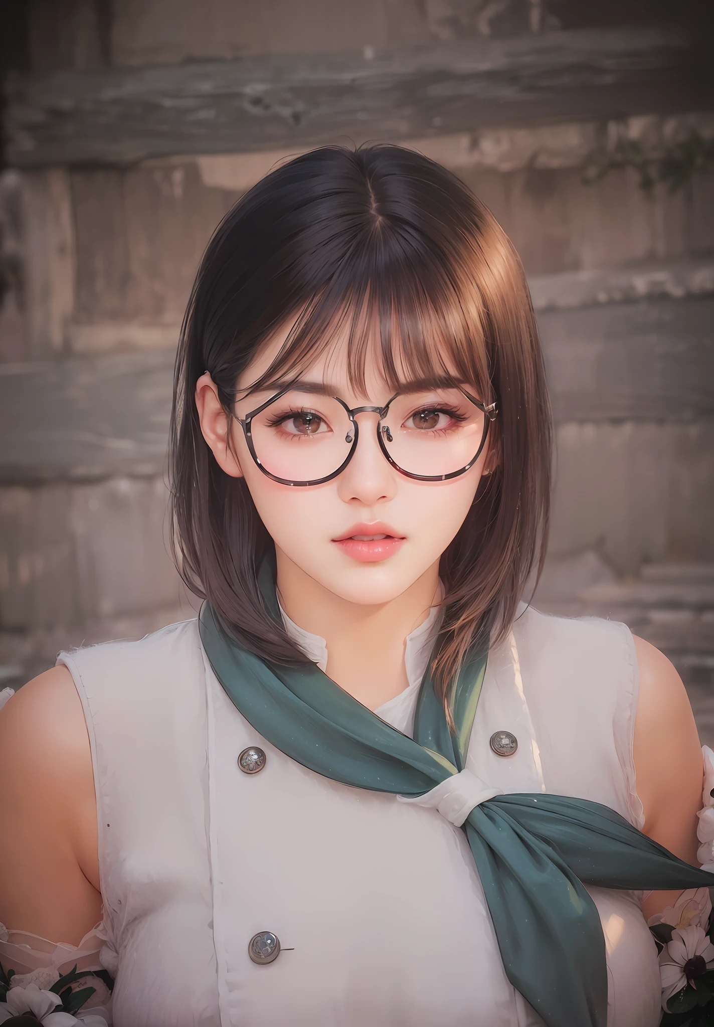 (8k, RAW photo, photorealistic:1.25) ,( lip gloss, eyelashes, glossy finish, glossy skin, best quality, super high resolution, depth of field, chromatic aberration, caustics, wide light, natural shadow, Kpop idol) look with serenity and goddess-like bliss to the spectators,