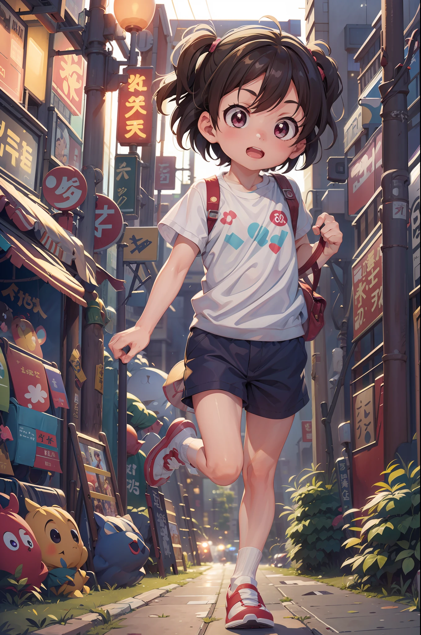 1girl, Tokyo street,night, cityscape,city lights, upper body,close-up, 8k, RAW photo, best quality, masterpiece,realistic, photo-realistic, Child Anime v1