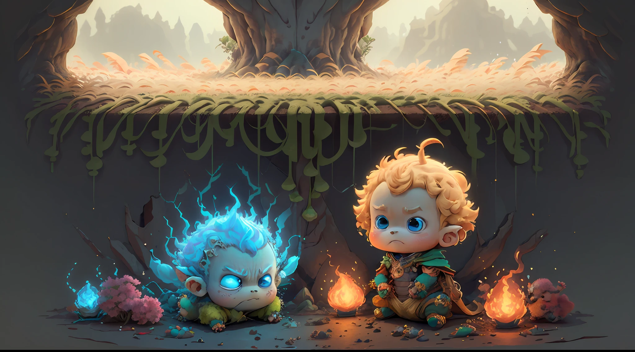 (extremely cute and delicate CG illustration, ultra-detailed and ultra-high quality), best illumination, best shadow, an extremely cute and adorable cu73cre4ture (agama), with big round eyes and a small cute mouth, small horns on its head, vibrant and vivid colors, dynamic angle, dynamic pose, floating, in a magical and enchanting place, with lush vegetation and vibrant flowers.