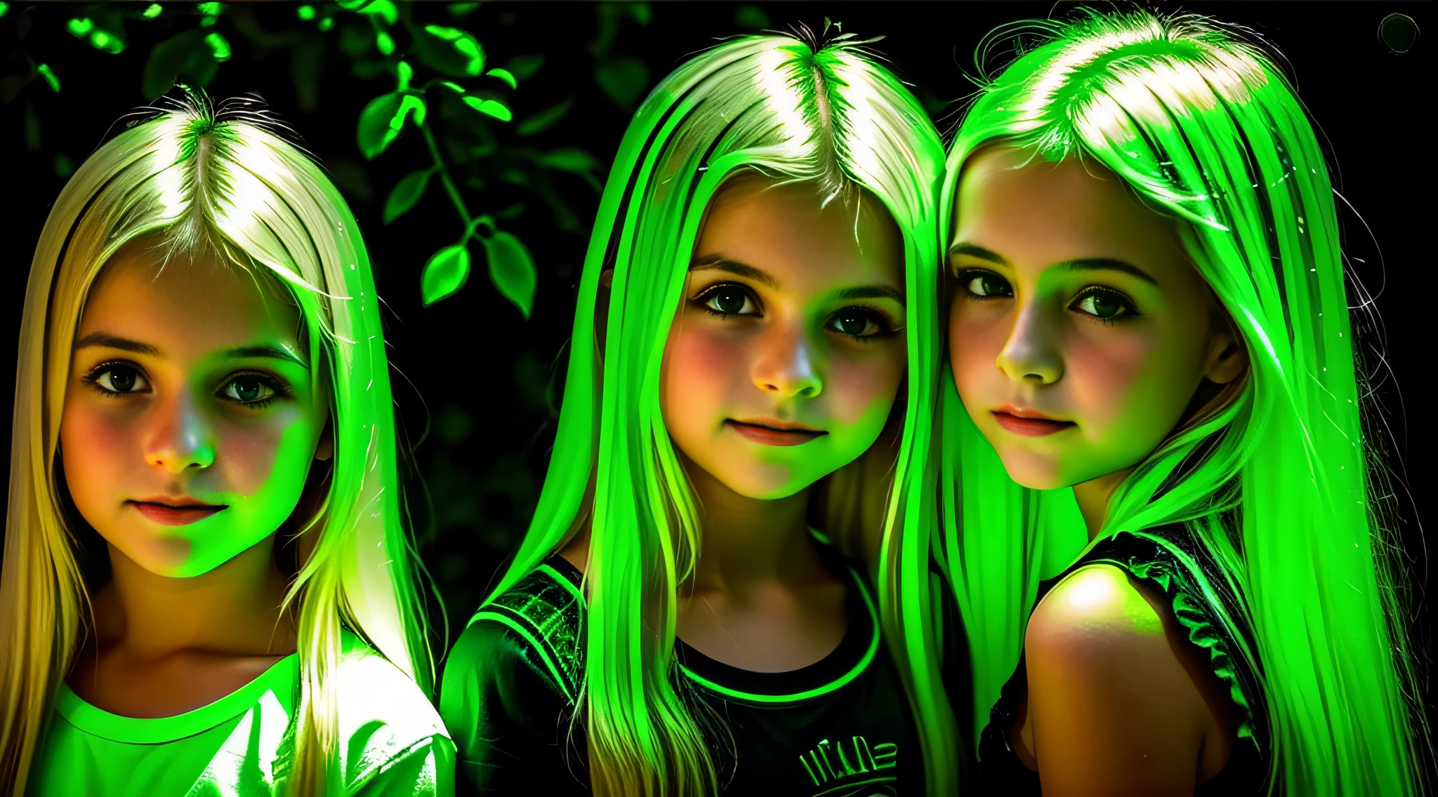 girls russian children with 15 years old WITH LONG STRAIGHT BLONDE HAIR, ESTILO RETRATO,a close up of a light bulb with a green glow, verde brilhante, bottom up green lighting, Luz ambiente verde, greenish lighting, fundo verde do papel de parede, surface with beer-textura, muito escuro com luzes verdes, dramatic green lighting, green light dust, Luz verde ambiente, green lighting, neon verde, Brilho Verde, brilho verde, luz verde vinda da janela