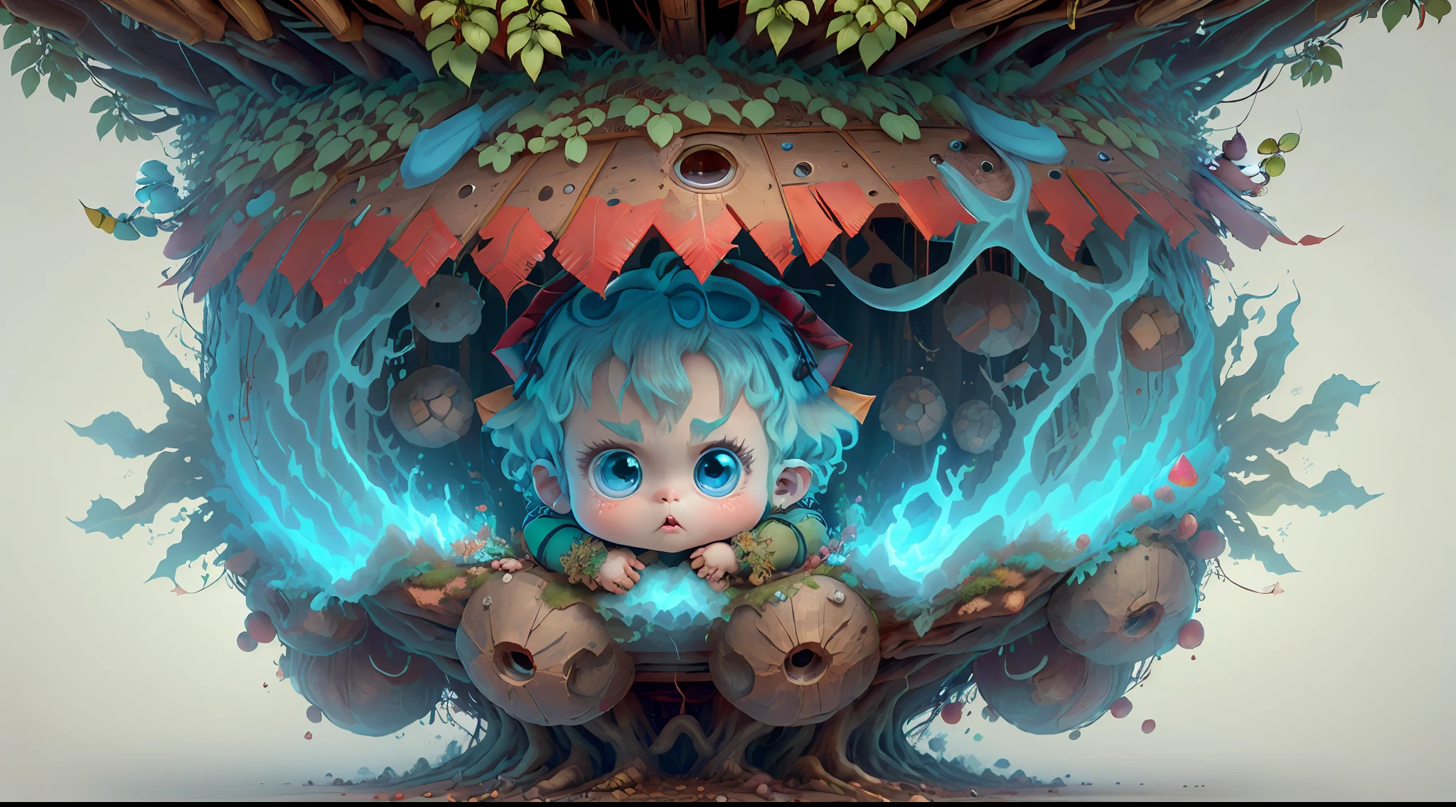 (extremely cute and delicate CG illustration, ultra-detailed and ultra-high quality), best illumination, best shadow, an extremely cute and adorable cu73cre4ture (agama), with big round eyes and a small cute mouth, small horns on its head, vibrant and vivid colors, dynamic angle, dynamic pose, floating, in a magical and enchanting place, with lush vegetation and vibrant flowers.