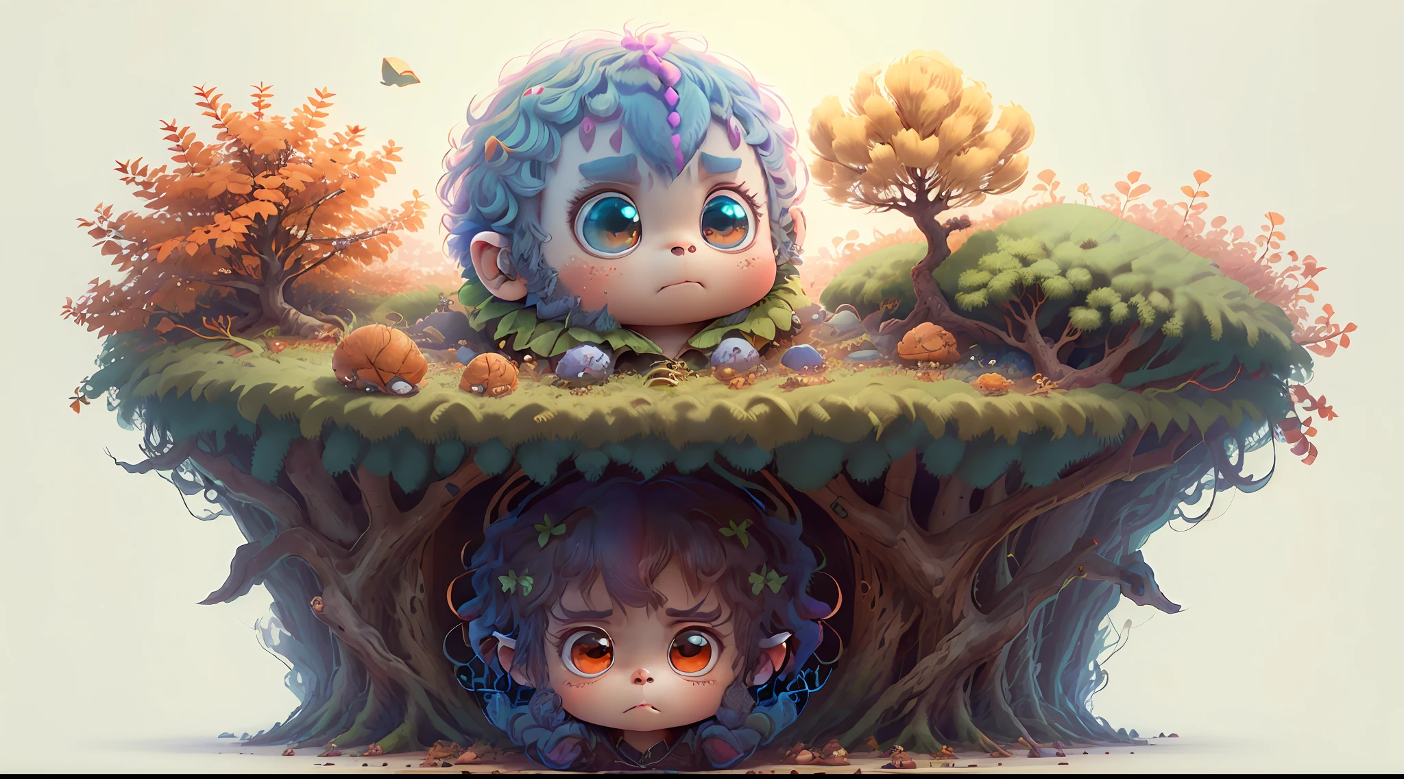 (extremely cute and delicate CG illustration, ultra-detailed and ultra-high quality), best illumination, best shadow, an extremely cute and adorable cu73cre4ture (agama), with big round eyes and a small cute mouth, small horns on its head, vibrant and vivid colors, dynamic angle, dynamic pose, floating, in a magical and enchanting place, with lush vegetation and vibrant flowers.