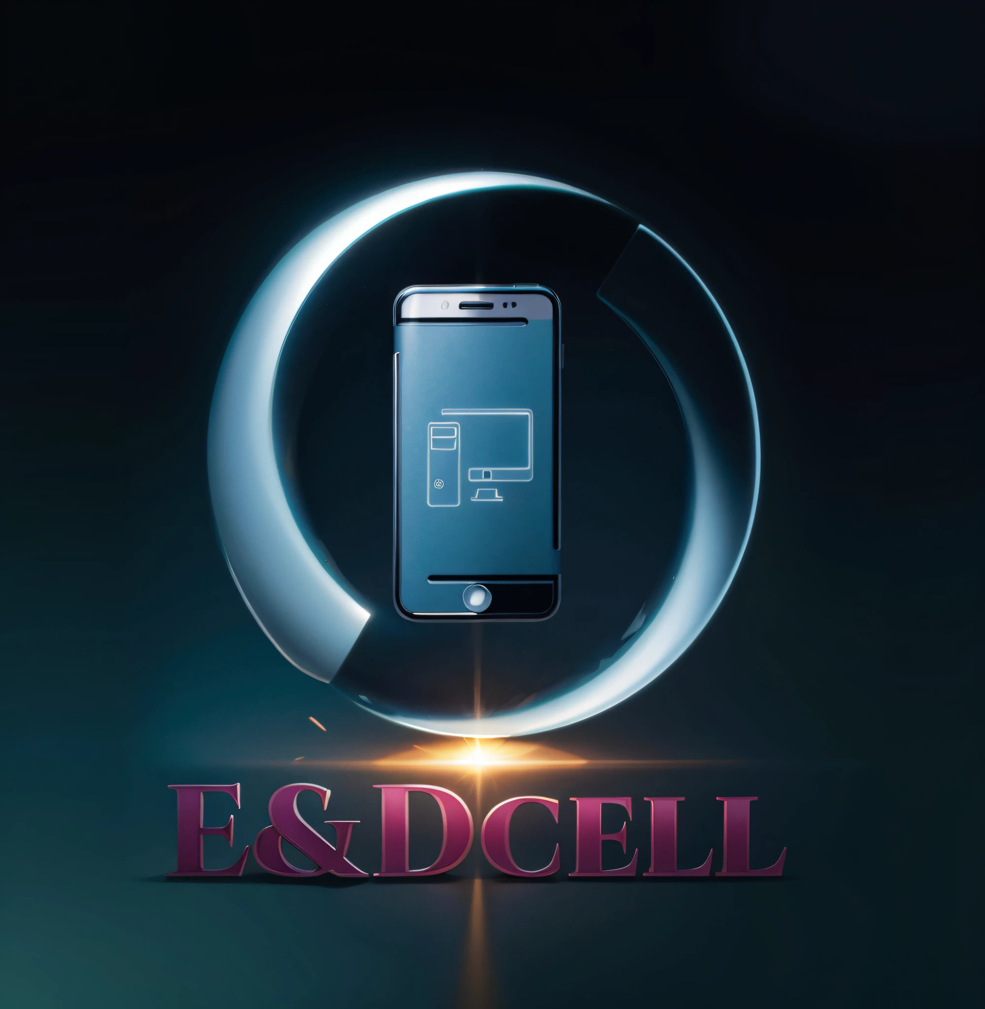 a closeup of a cell phone with a circle around it, cel illustration, cell, e, cel animation, edd, celular, handheld, celular, cell - sombrio, cell-sombrio, Dc, 3d cell shaded, O, cell shaded, #Oc, # Oc, Edm, essence, logomarca, logomarca, cell animation, imagem de perfil, ad image