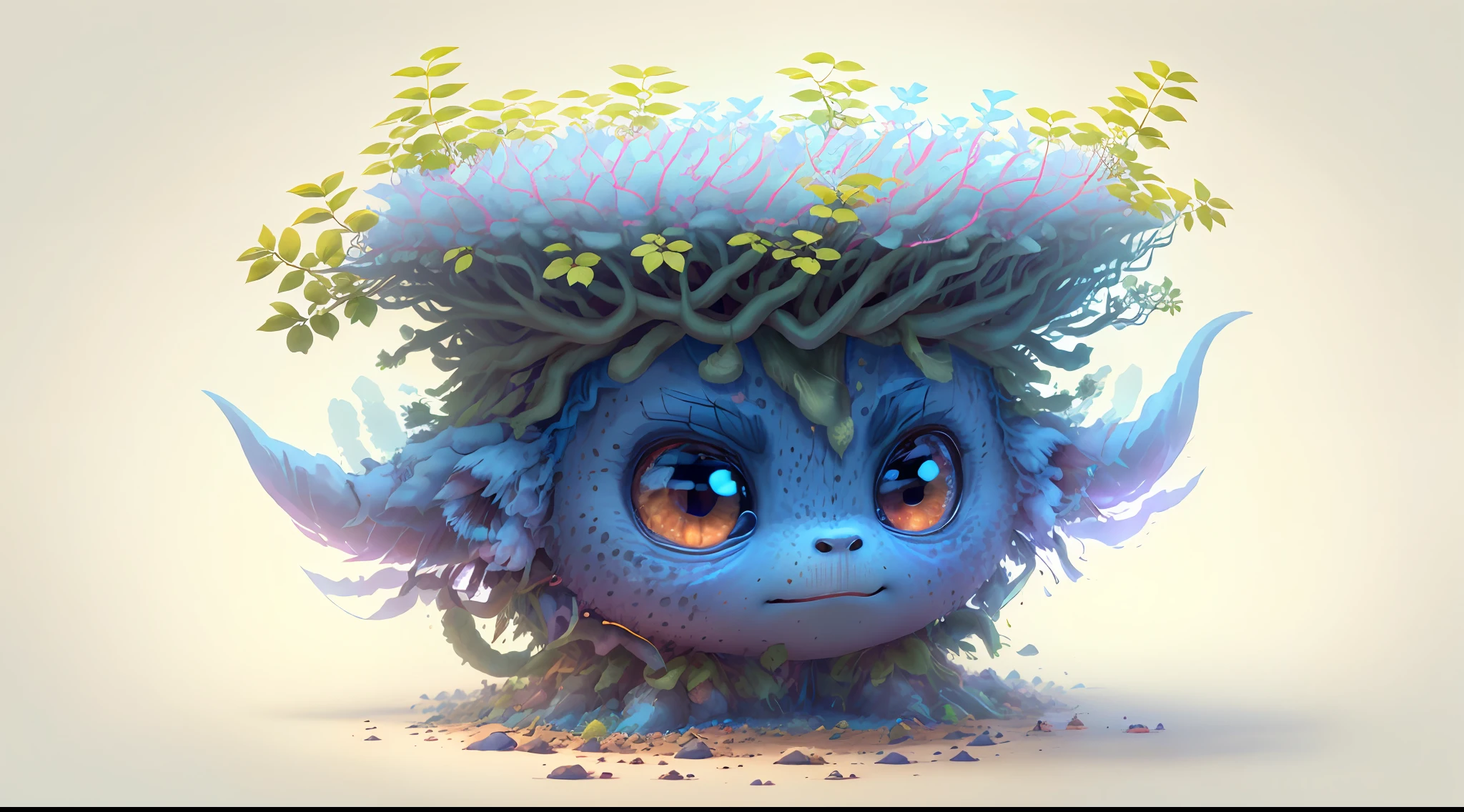 (extremely cute and delicate CG illustration, ultra-detailed and ultra-high quality), best illumination, best shadow, an extremely cute and adorable cu73cre4ture (agama), with big round eyes and a small cute mouth, small horns on its head, vibrant and vivid colors, dynamic angle, dynamic pose, floating, in a magical and enchanting place, with lush vegetation and vibrant flowers.