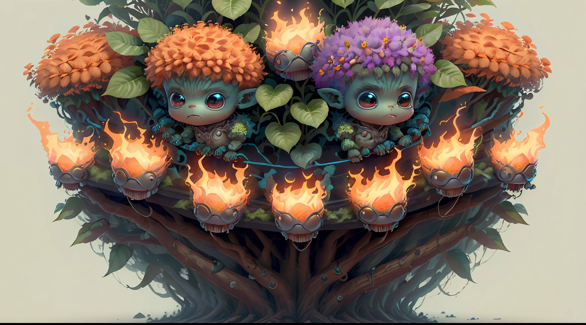 (extremely cute and delicate CG illustration, ultra-detailed and ultra-high quality), best illumination, best shadow, an extremely cute and adorable cu73cre4ture (agama), with big round eyes and a small cute mouth, small horns on its head, vibrant and vivid colors, dynamic angle, dynamic pose, floating, in a magical and enchanting place, with lush vegetation and vibrant flowers.